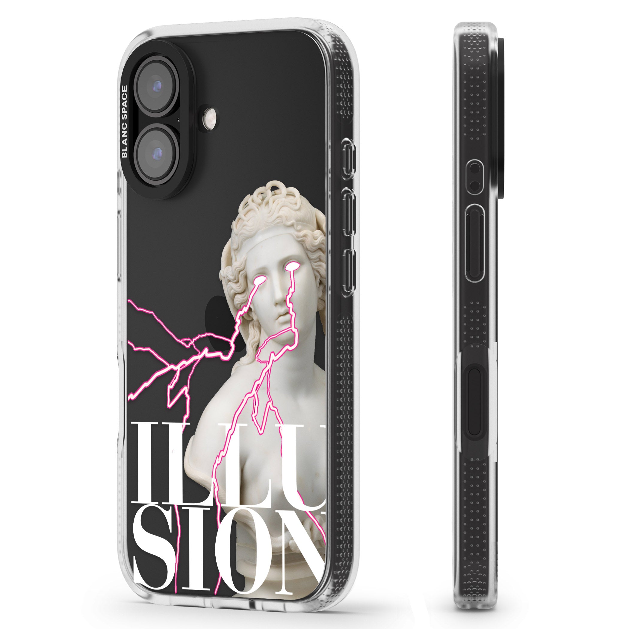 ILLUSION iPhone 16 / 16 Plus Clear Case Impact Air - Blanc Space