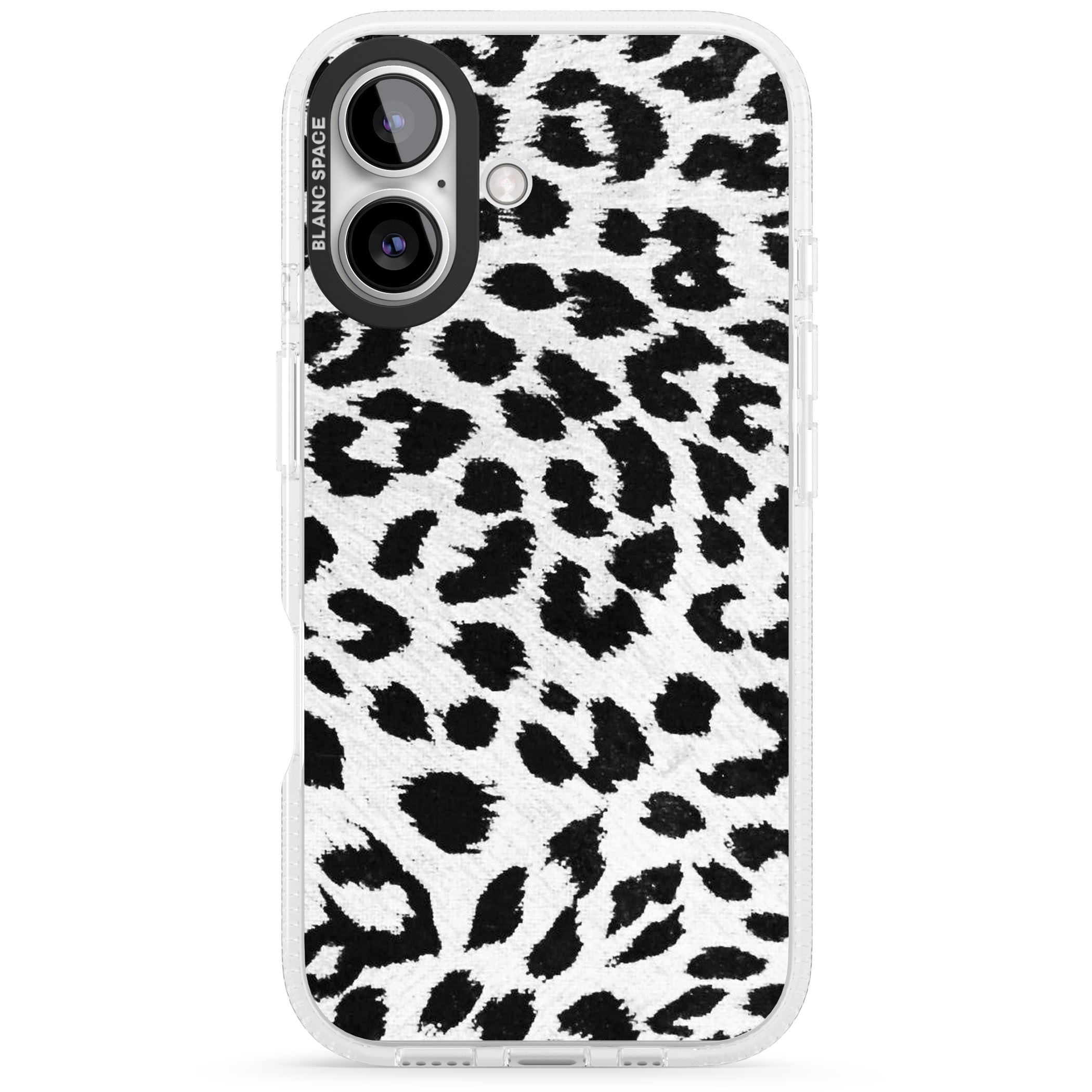 Rar Leopard Print White iPhone 16 / 16 Plus Clear Case Impact Air - Blanc Space