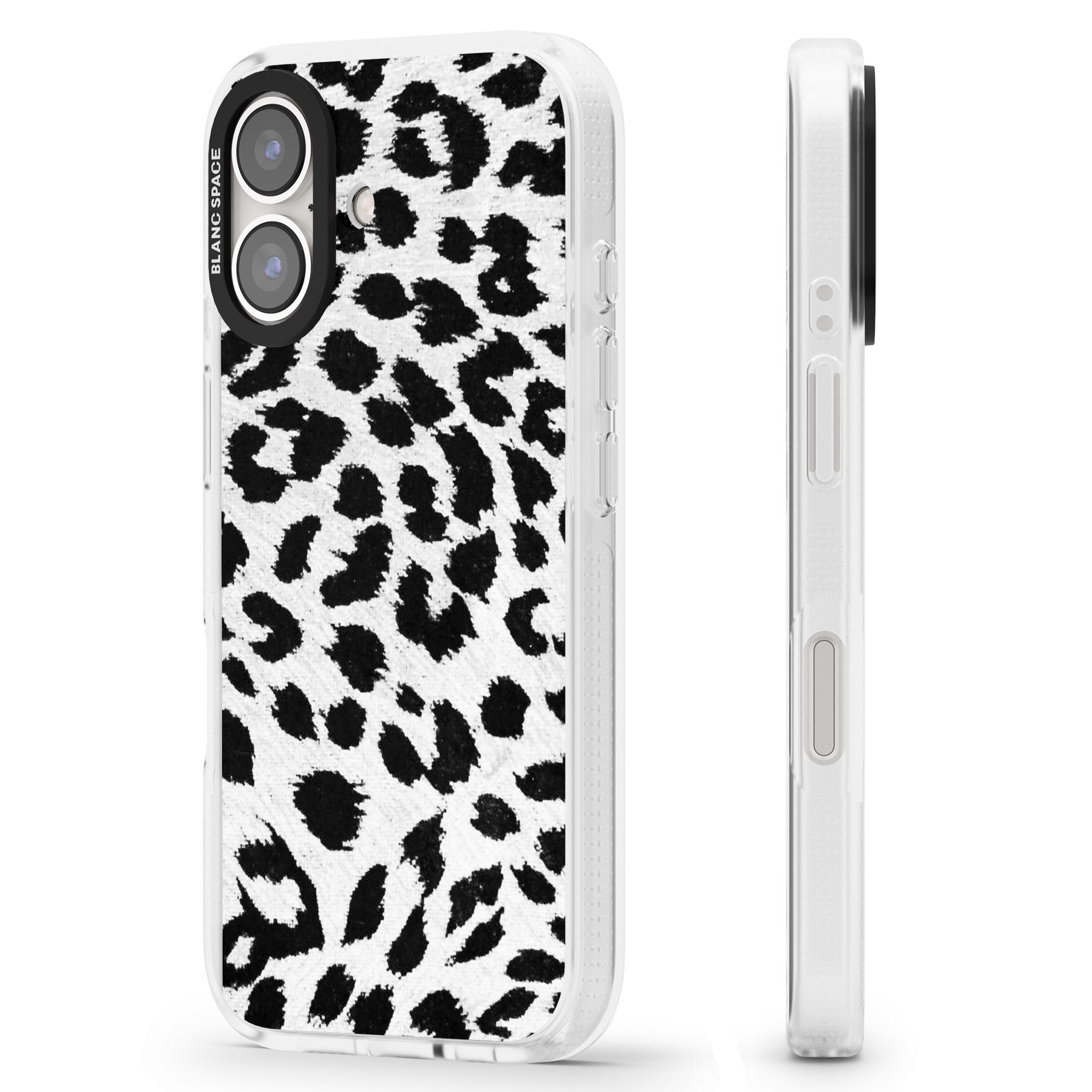 Rar Leopard Print White iPhone 16 / 16 Plus Clear Case Impact Air - Blanc Space