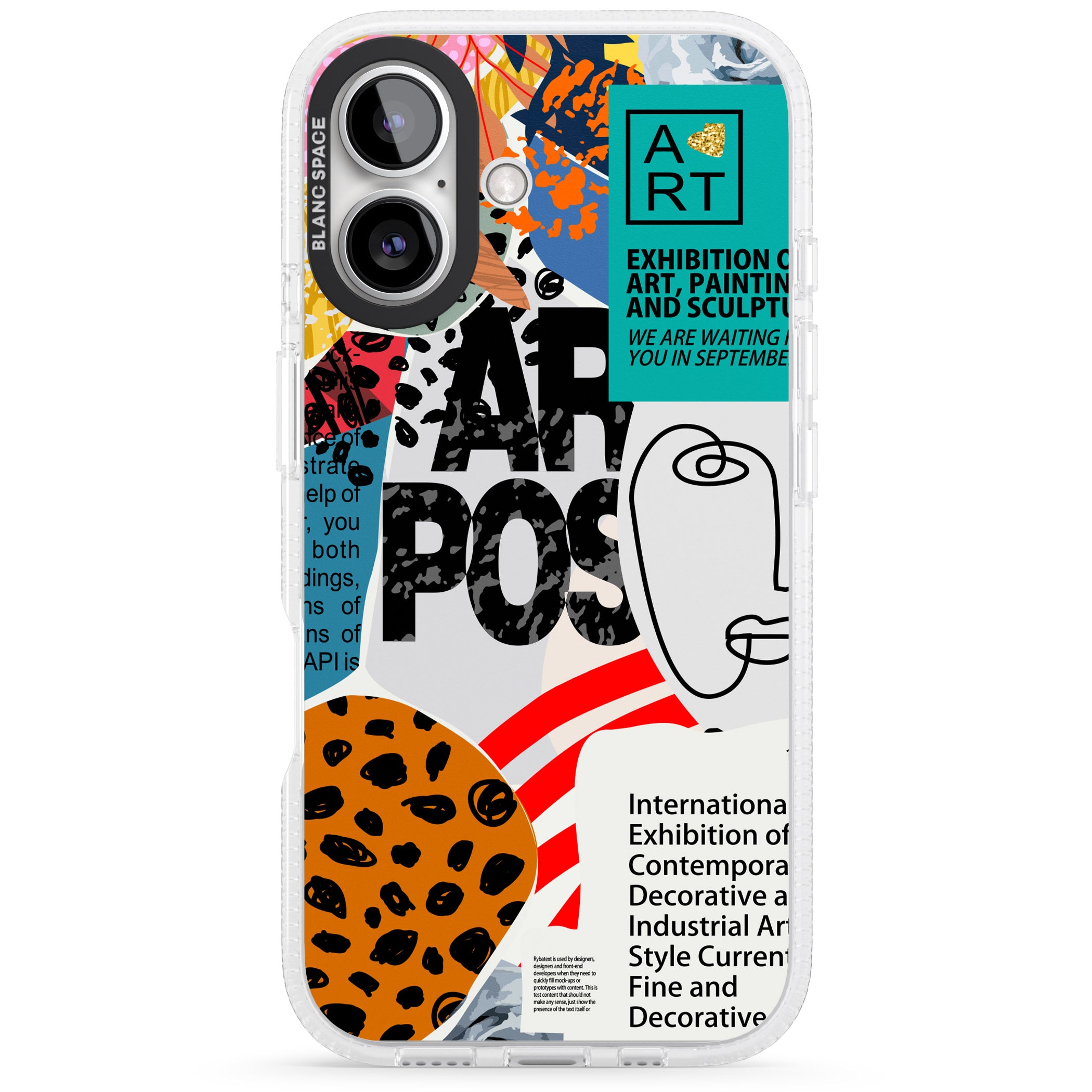 Abstract Art Poster iPhone 16 / 16 Plus Clear Case Impact Air - Blanc Space