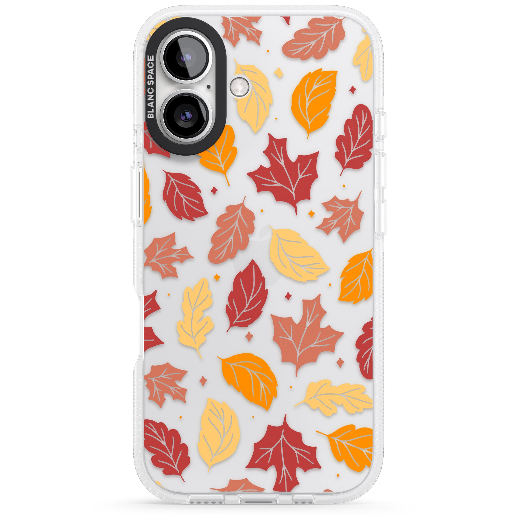 Autumn Leaves iPhone 16 / 16 Plus Clear Case Impact Air - Blanc Space