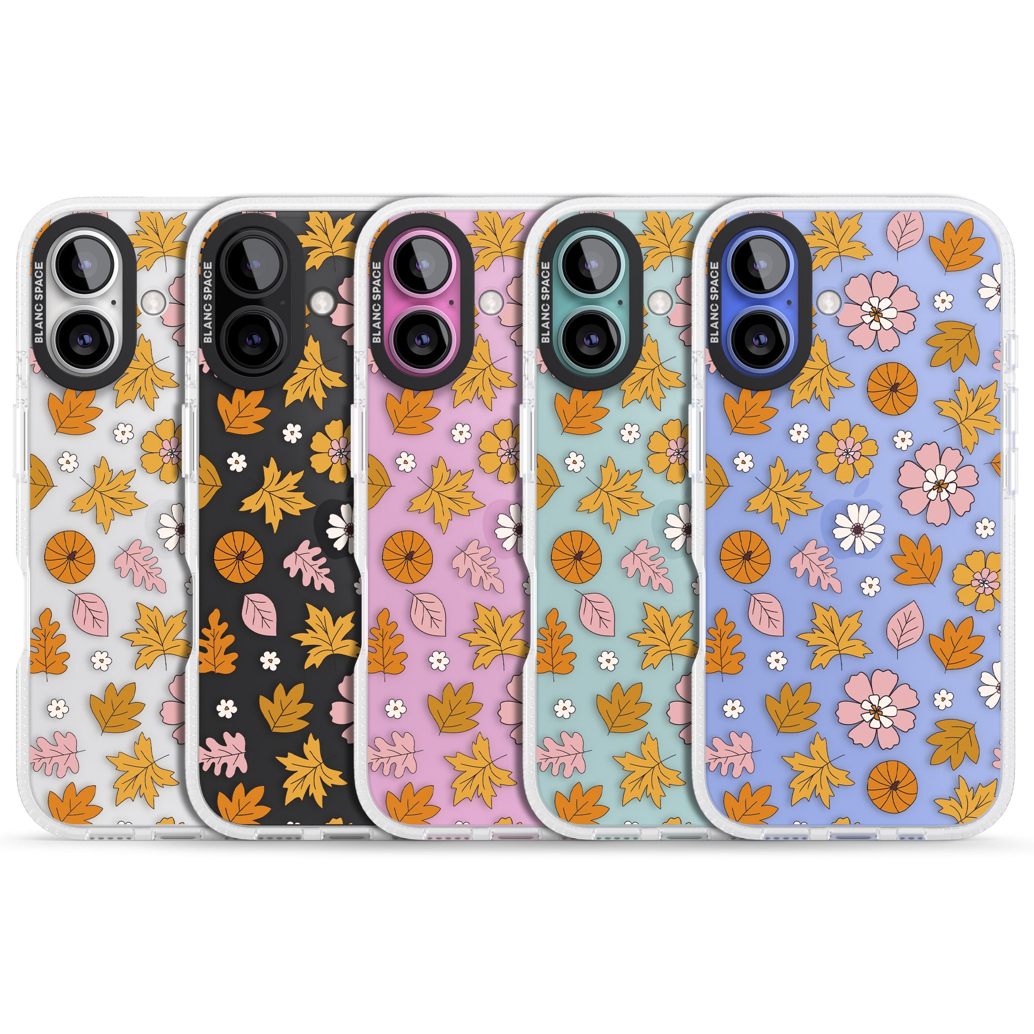 Autumn Leaves and Flowers iPhone 16 / 16 Plus Clear Case Impact Air - Blanc Space