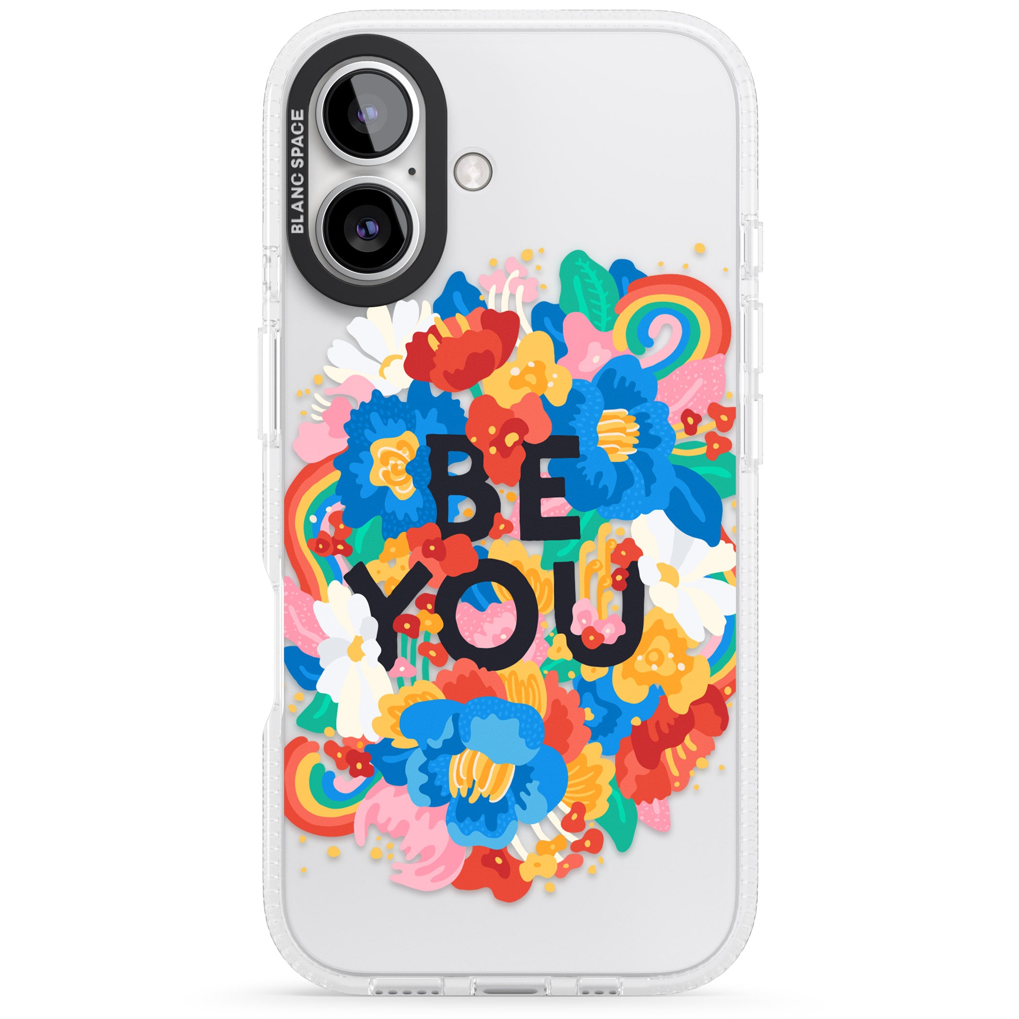 Be You iPhone 16 / 16 Plus Clear Case Impact Air - Blanc Space