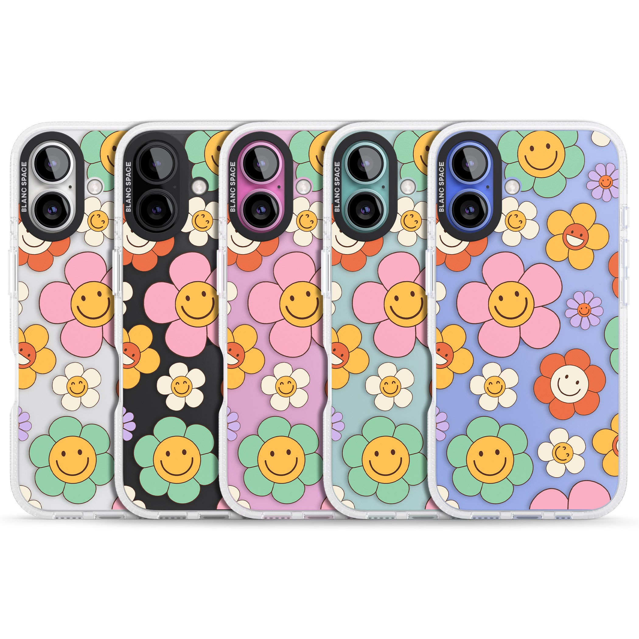 Happy Blossoms iPhone 16 / 16 Plus Clear Case Impact Air - Blanc Space