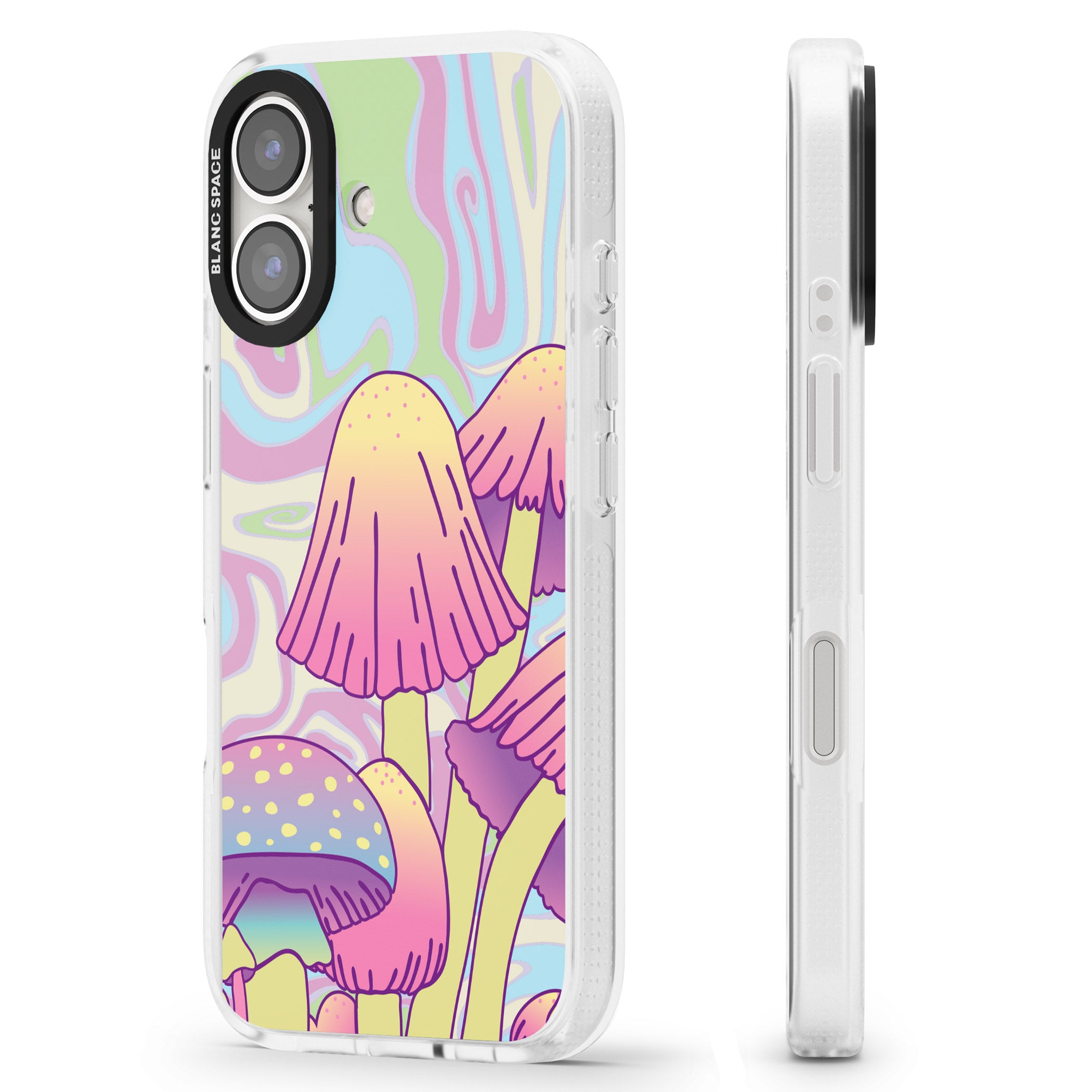 Shroomin' iPhone 16 / 16 Plus Clear Case Impact Air - Blanc Space