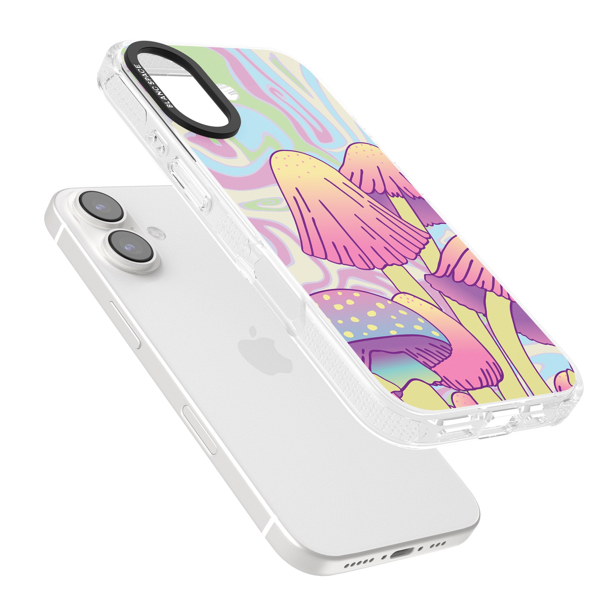 Shroomin' iPhone 16 / 16 Plus Clear Case Impact Air - Blanc Space