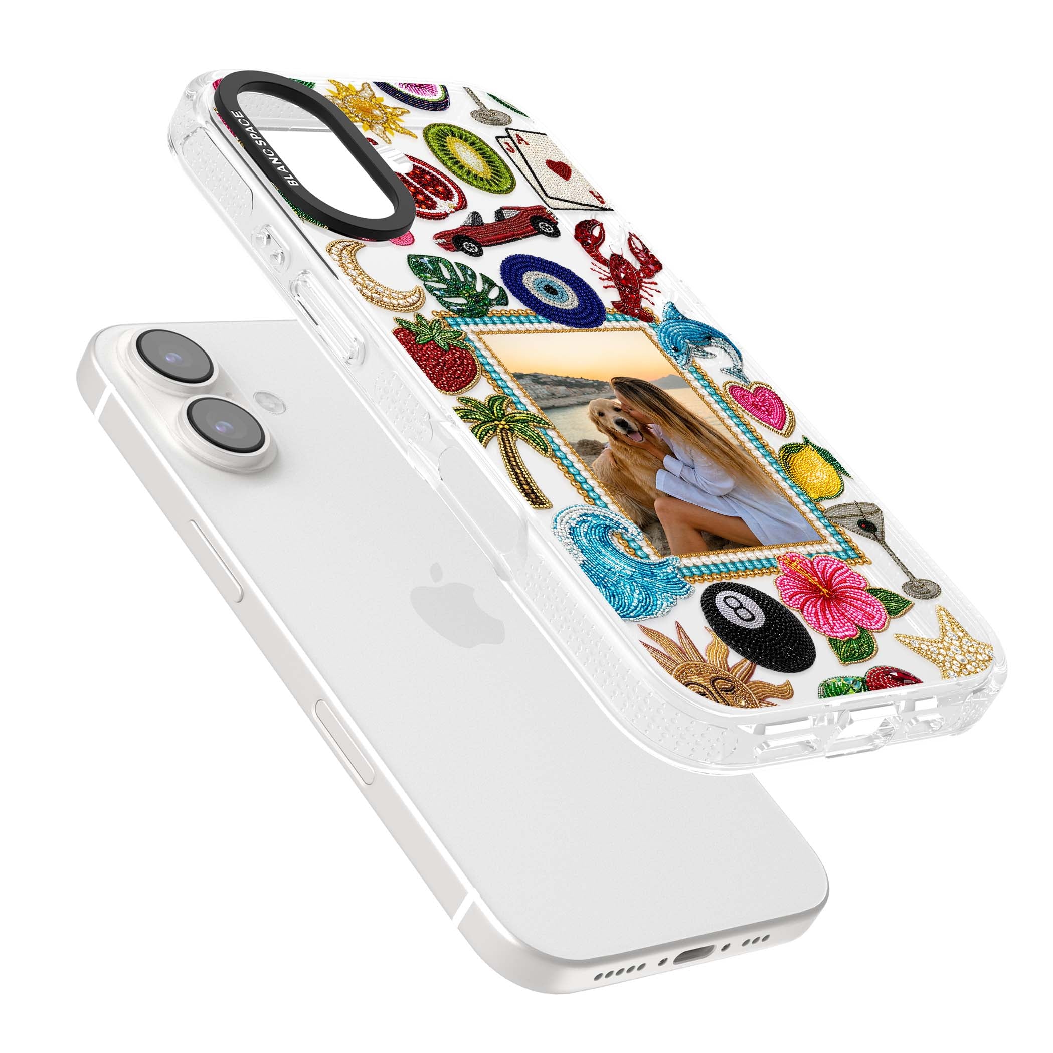 Beaded Photo coastal iPhone case | Clear Case Impact Air case for iPhone 16, iPhone 16 Plus