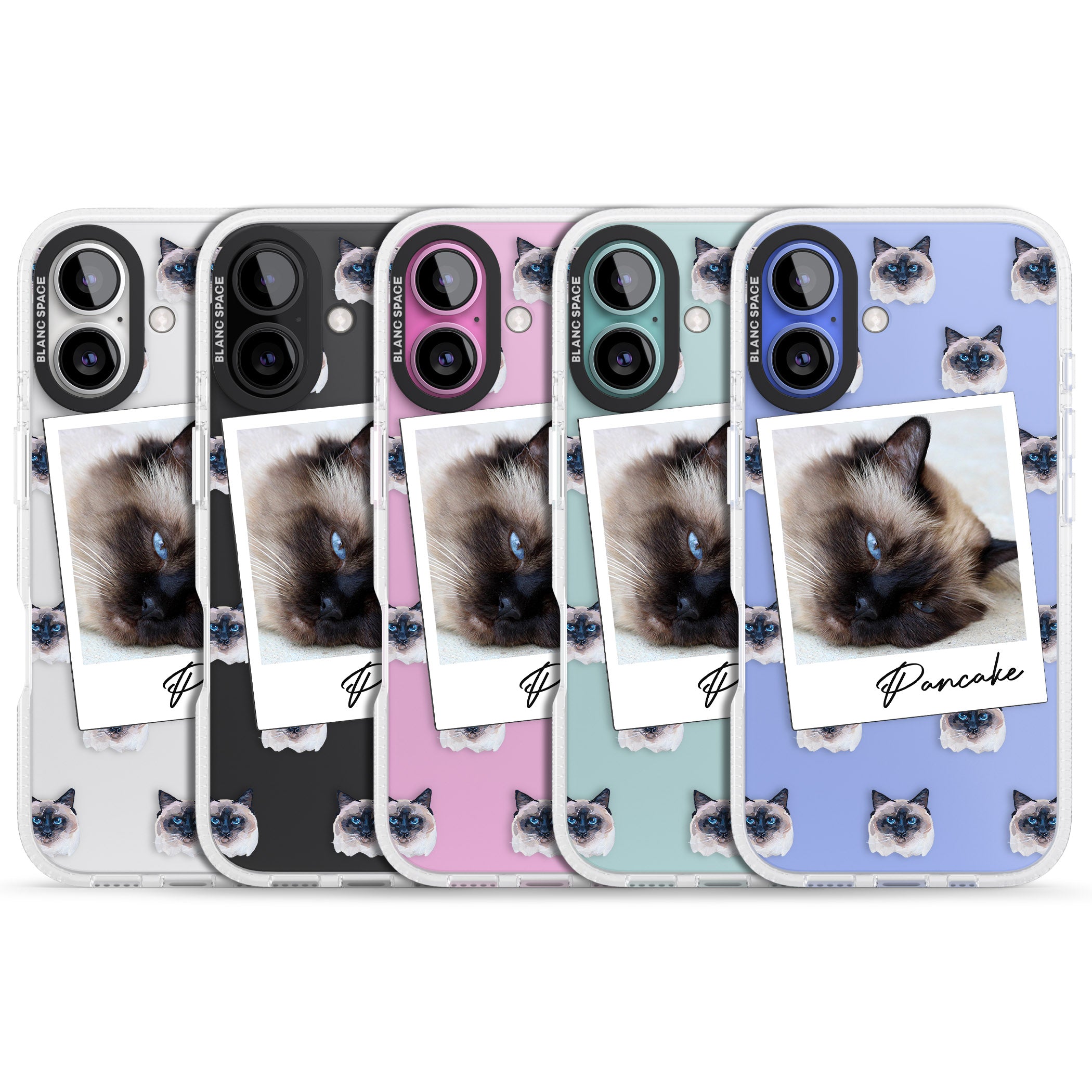 Personalised Burmese Cat Photo iPhone 16 / 16 Plus Clear Case Impact Air - Blanc Space