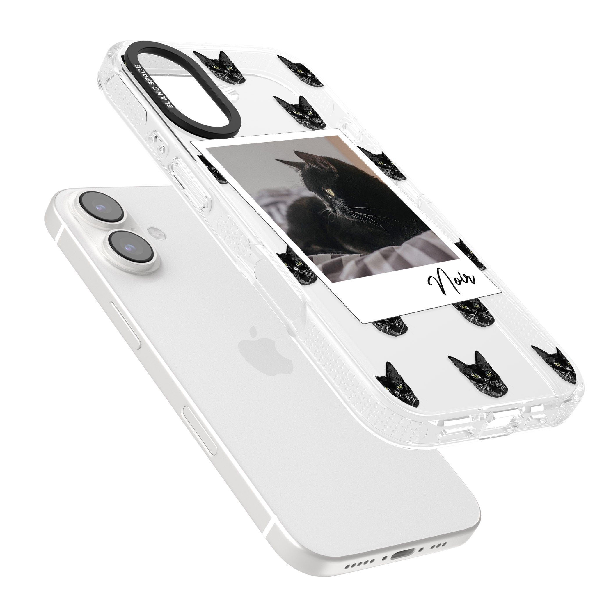 Personalised Bombay Cat Photo iPhone 16 / 16 Plus Clear Case Impact Air - Blanc Space