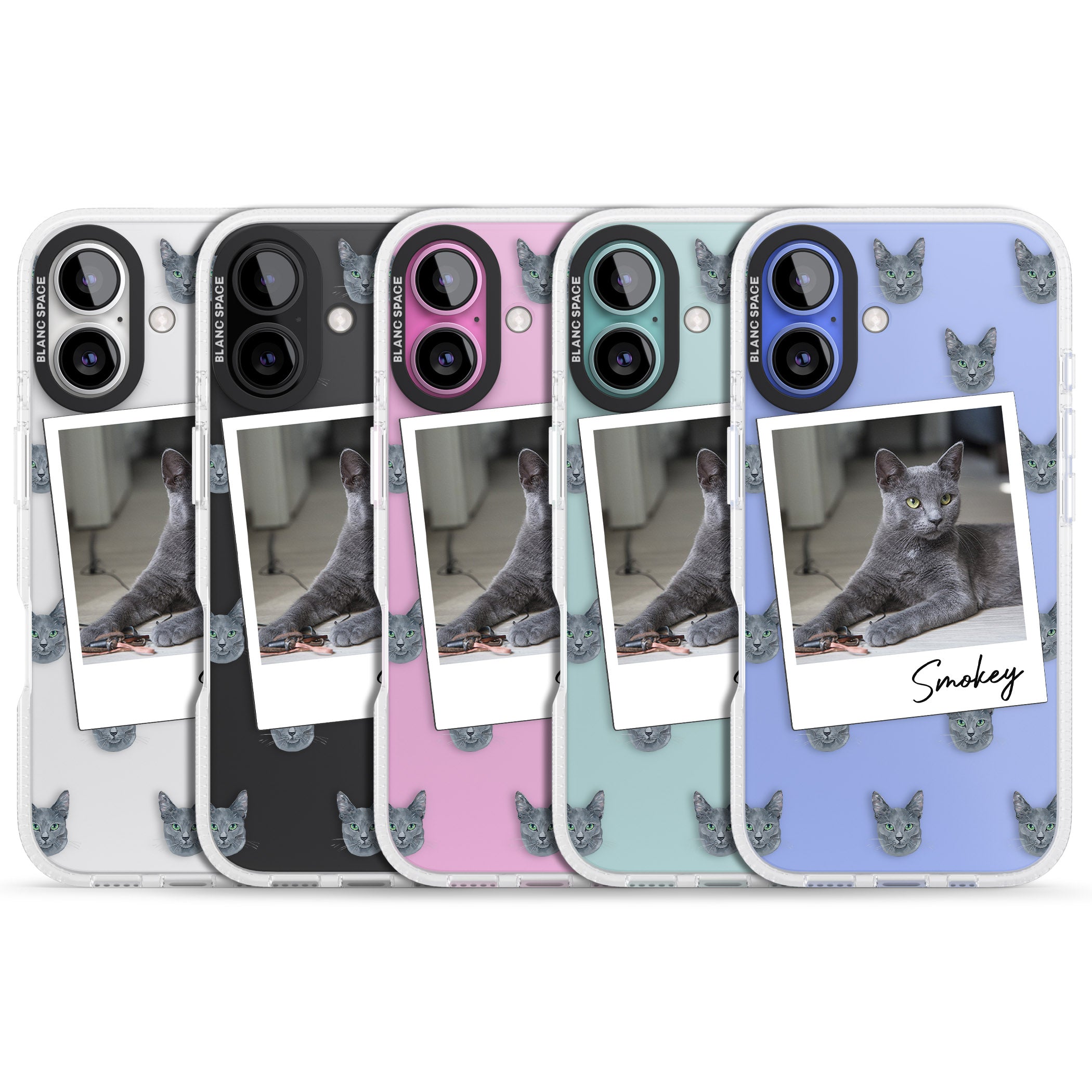 Personalised Korat Cat Photo iPhone 16 / 16 Plus Clear Case Impact Air - Blanc Space