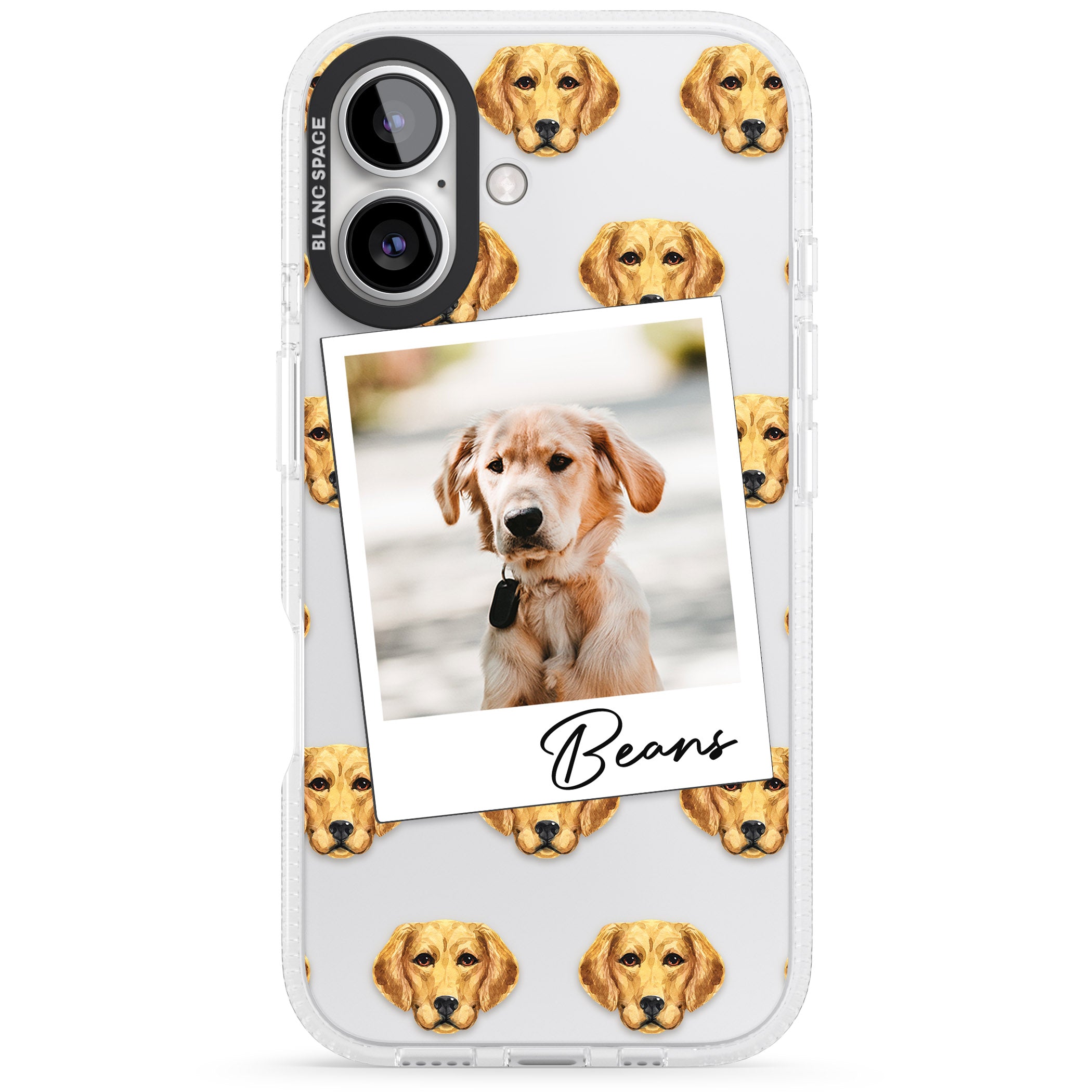 Personalised Labrador - Dog Photo iPhone 16 / 16 Plus Clear Case Impact Air - Blanc Space