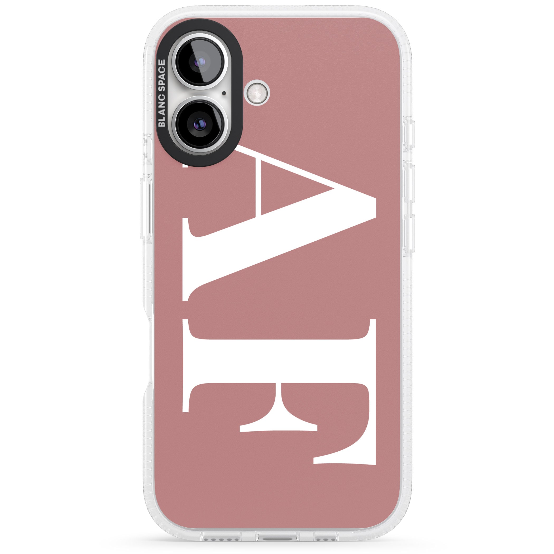 Personalised White & Rose Personalised iPhone 16 / 16 Plus Clear Case Impact Air - Blanc Space