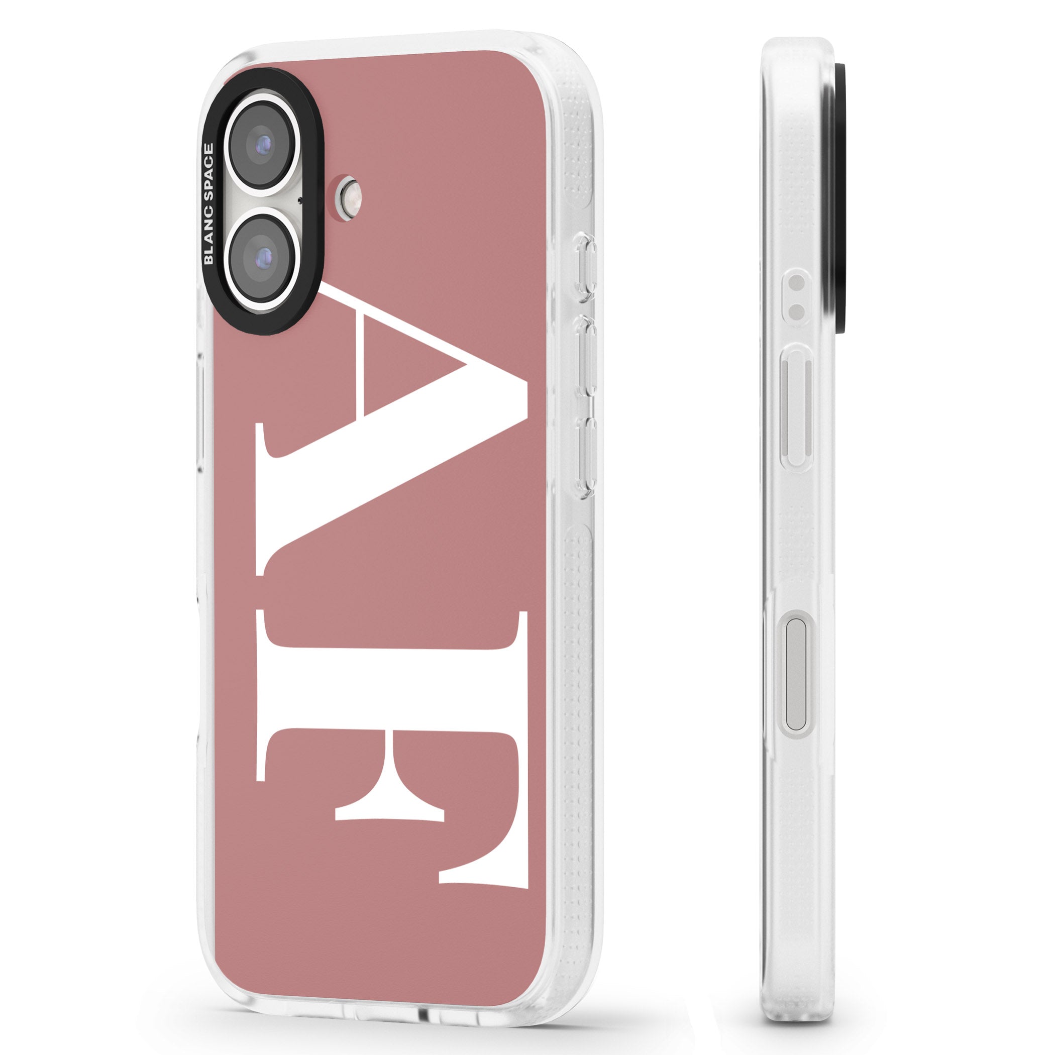 Personalised White & Rose Personalised iPhone 16 / 16 Plus Clear Case Impact Air - Blanc Space