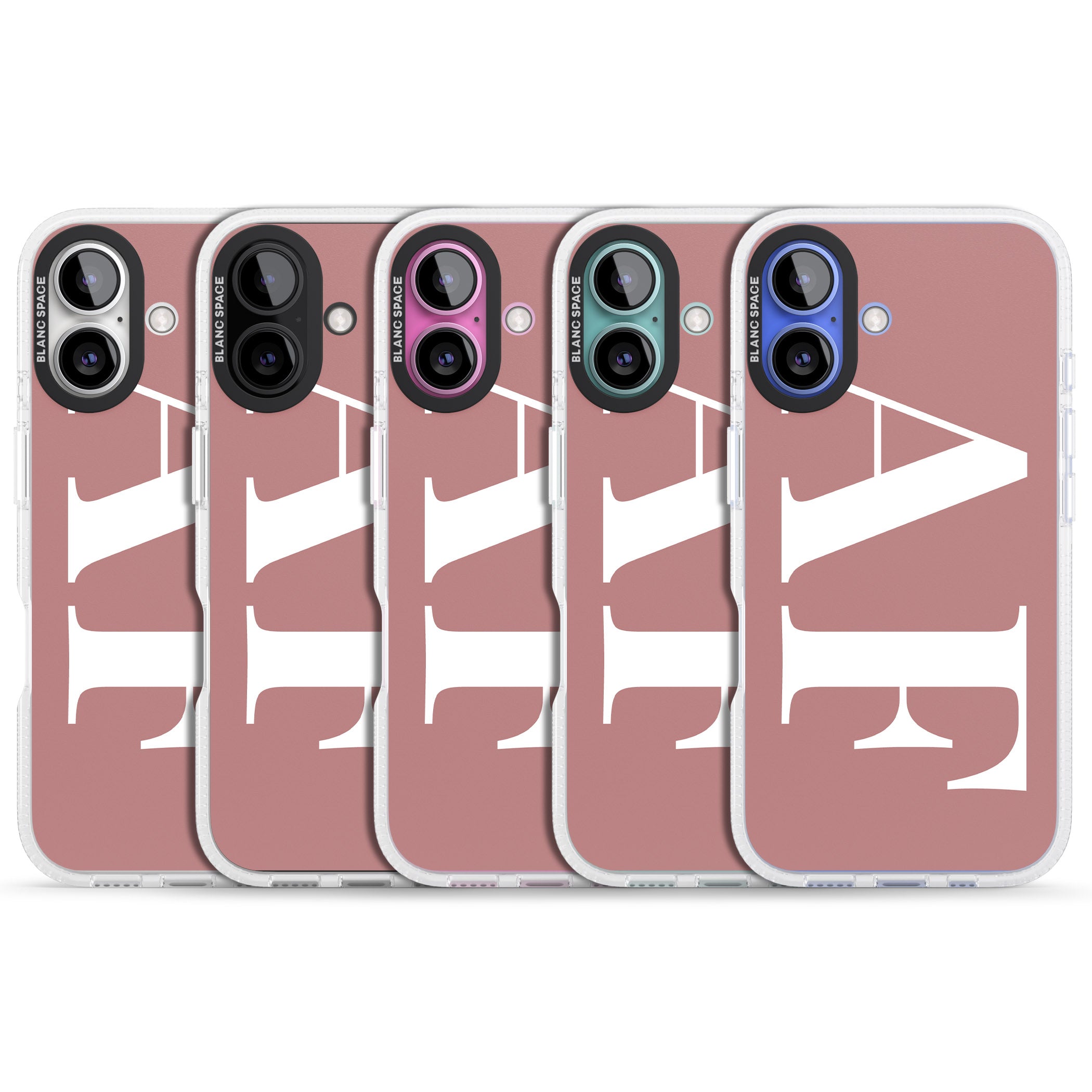 Personalised White & Rose Personalised iPhone 16 / 16 Plus Clear Case Impact Air - Blanc Space