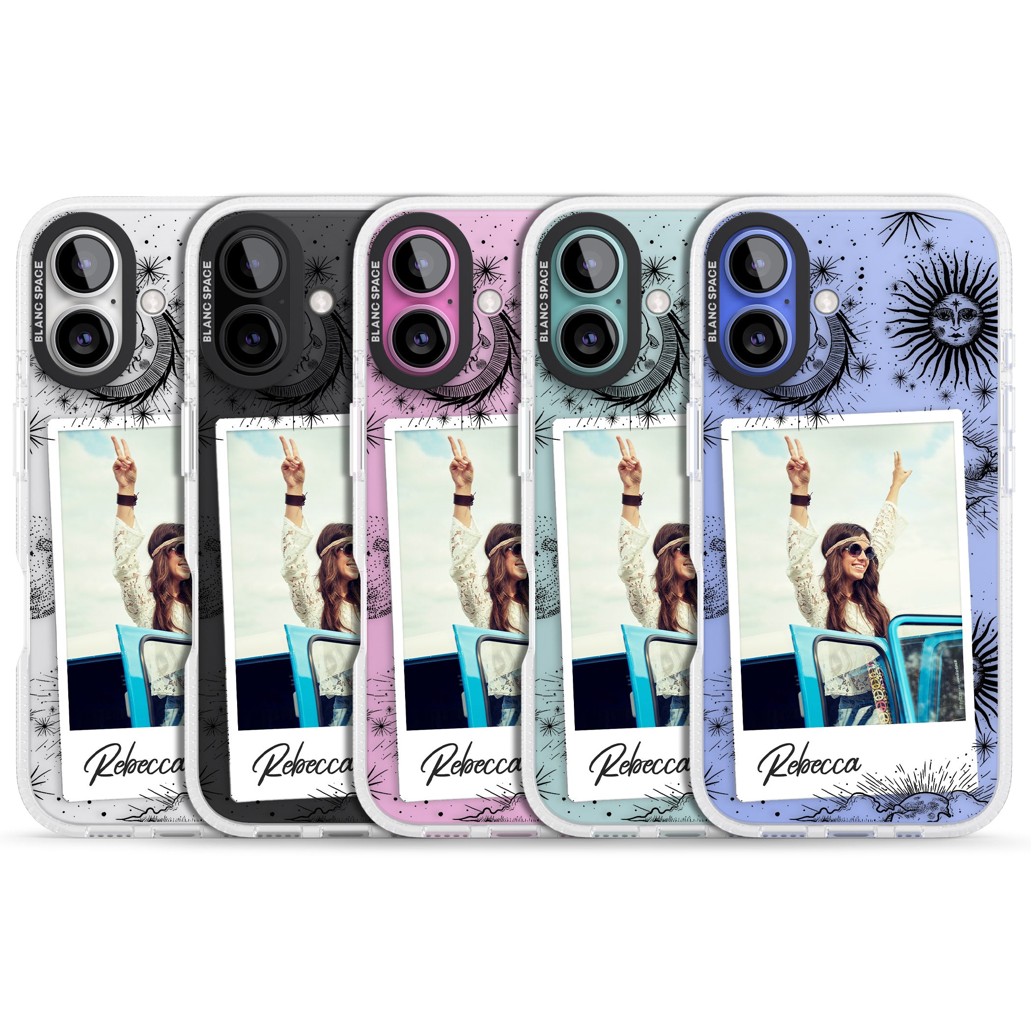 Personalised Astrology Instant Photo iPhone 16 / 16 Plus Clear Case Impact Air - Blanc Space