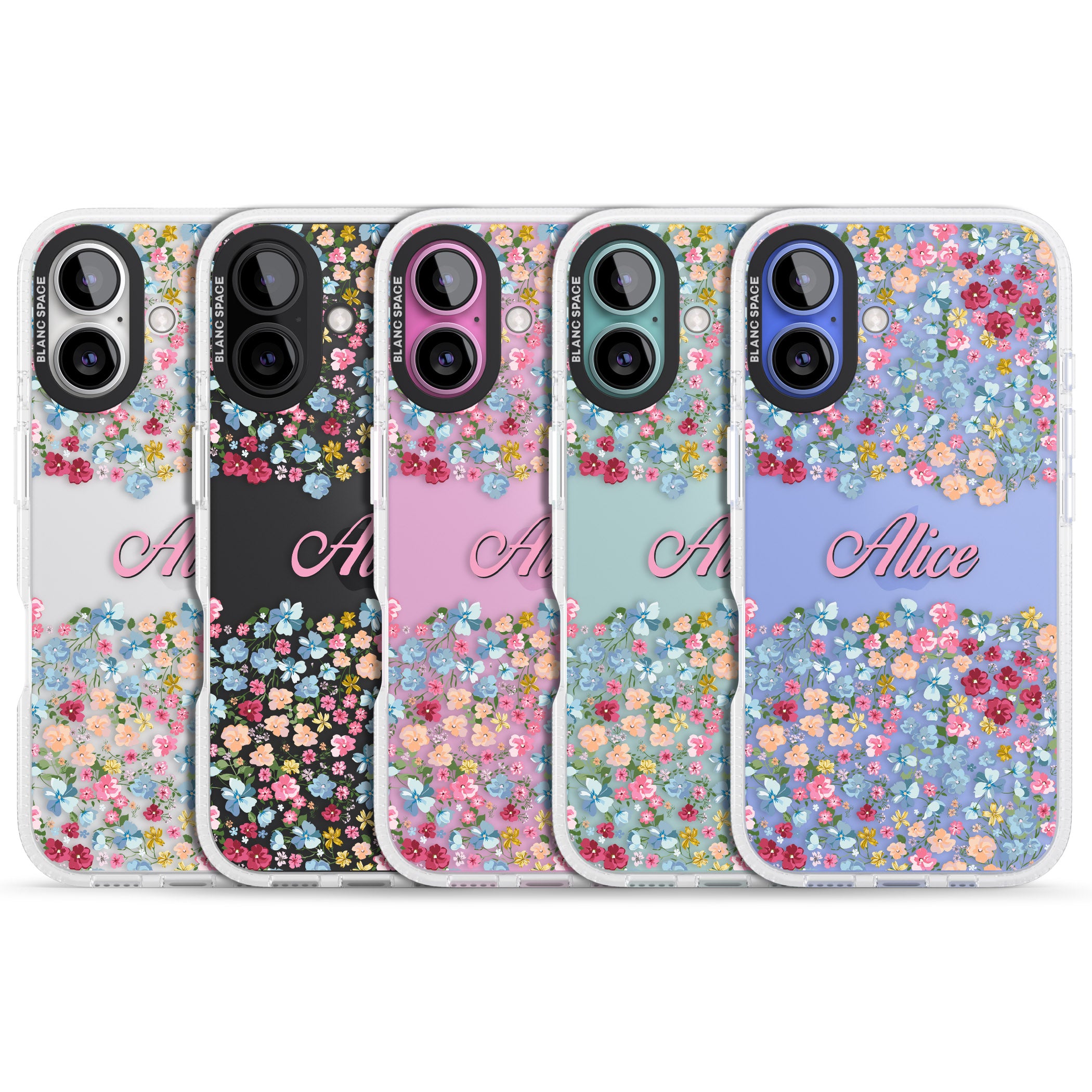 Personalised Venetian Meadow iPhone 16 / 16 Plus Clear Case Impact Air - Blanc Space