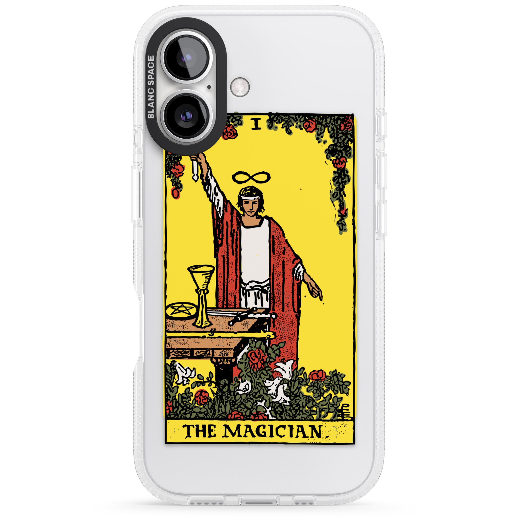 Personalised The Magician Tarot Card - Colour iPhone 16 / 16 Plus Clear Case Impact Air - Blanc Space