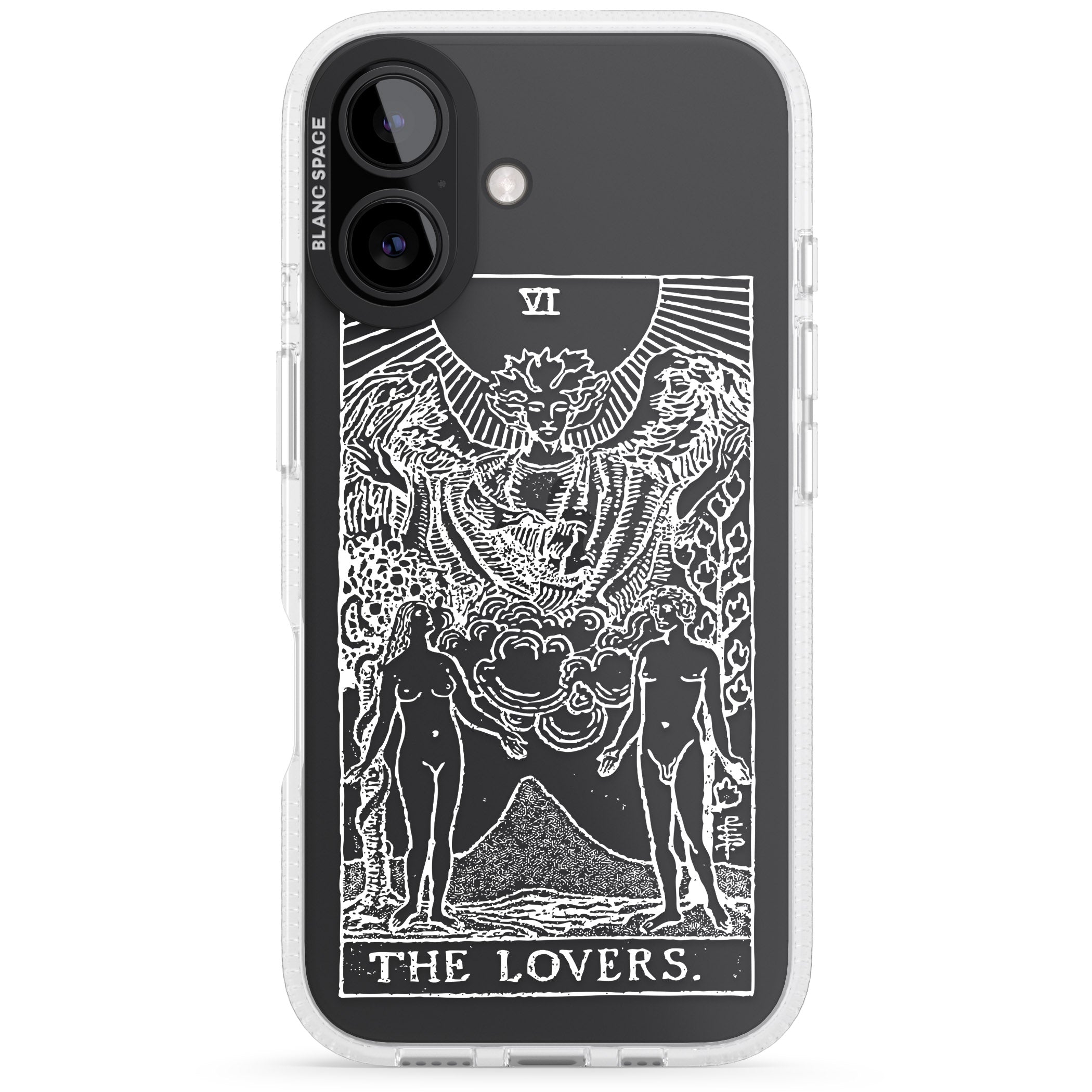 Personalised The Lovers Tarot Card - White Transparent iPhone 16 / 16 Plus Clear Case Impact Air - Blanc Space