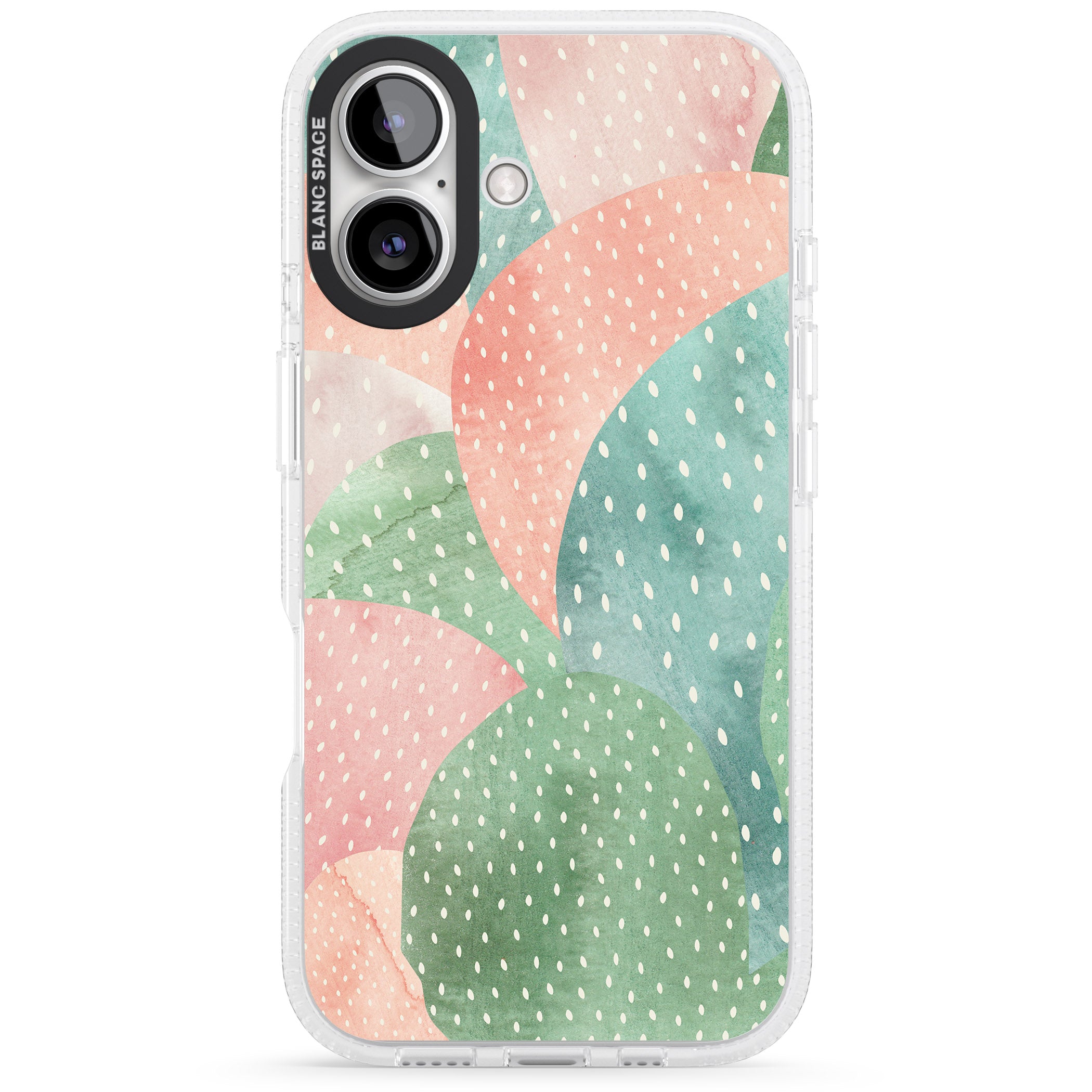 Colourful Close-Up Cacti Design iPhone 16 / 16 Plus Clear Case Impact Air - Blanc Space