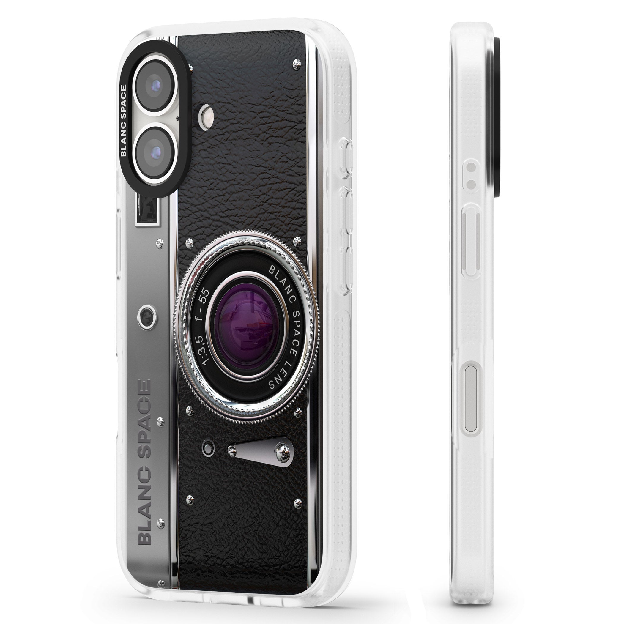Vintage Retro Classic Camera iPhone 16 / 16 Plus Clear Case Impact Air - Blanc Space