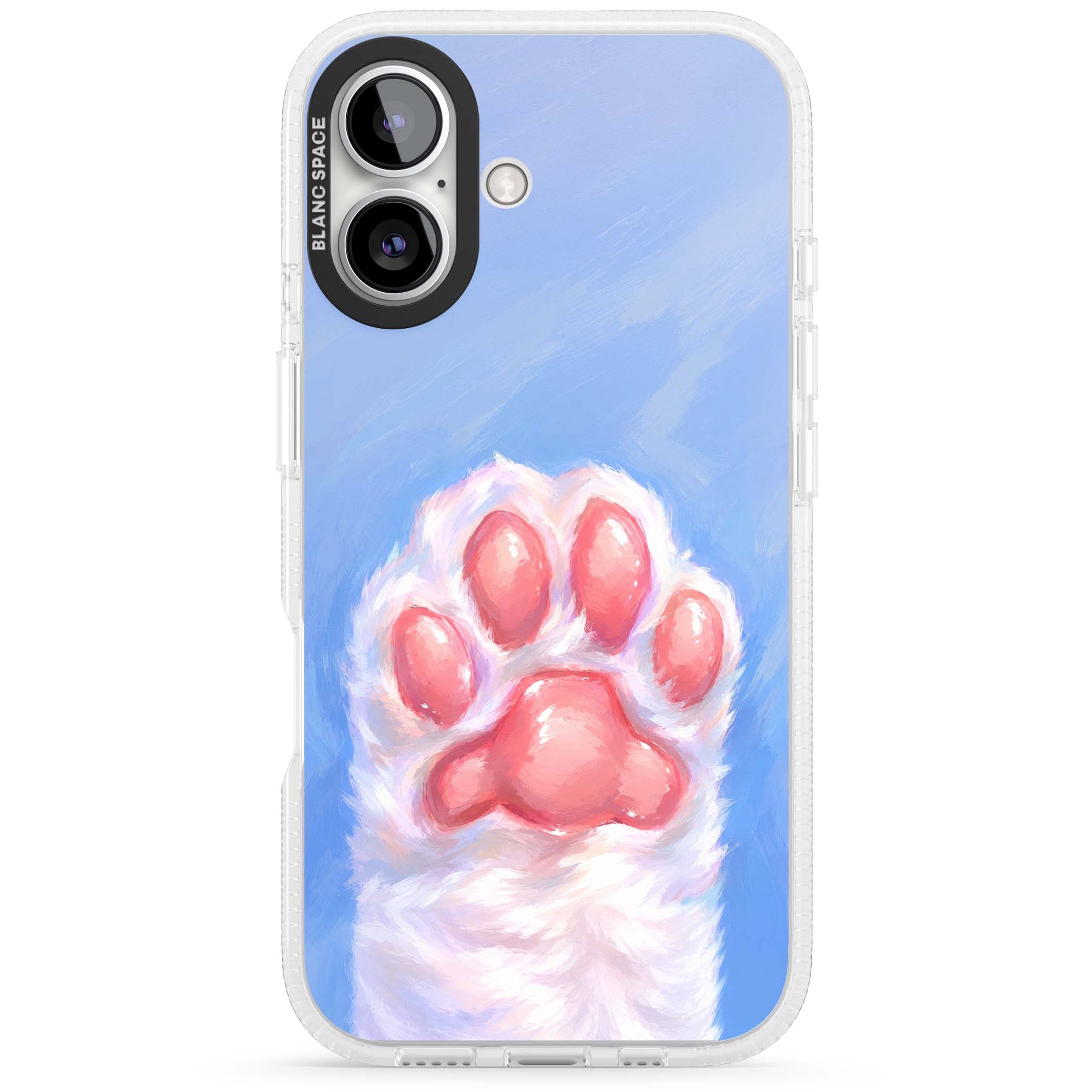 Soft White Paw cute iPhone case | Clear Case Impact Air case for iPhone 16, iPhone 16 Plus