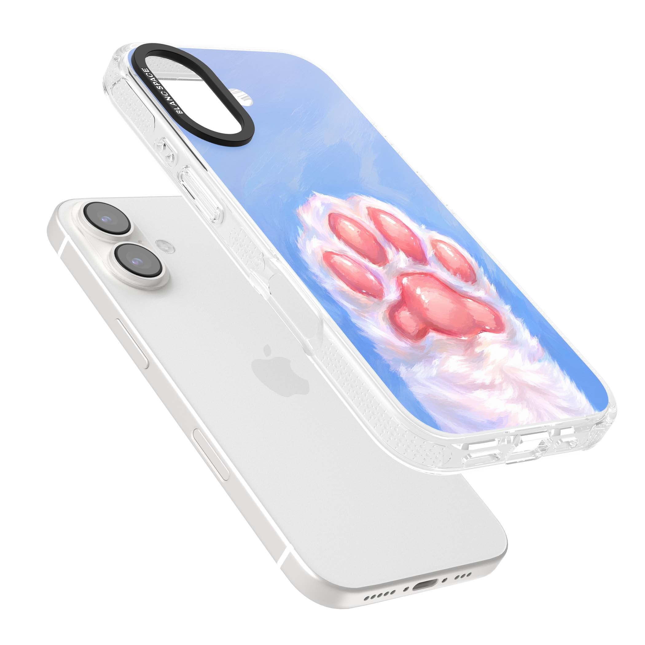 Soft White Paw cute iPhone case | Clear Case Impact Air case for iPhone 16, iPhone 16 Plus