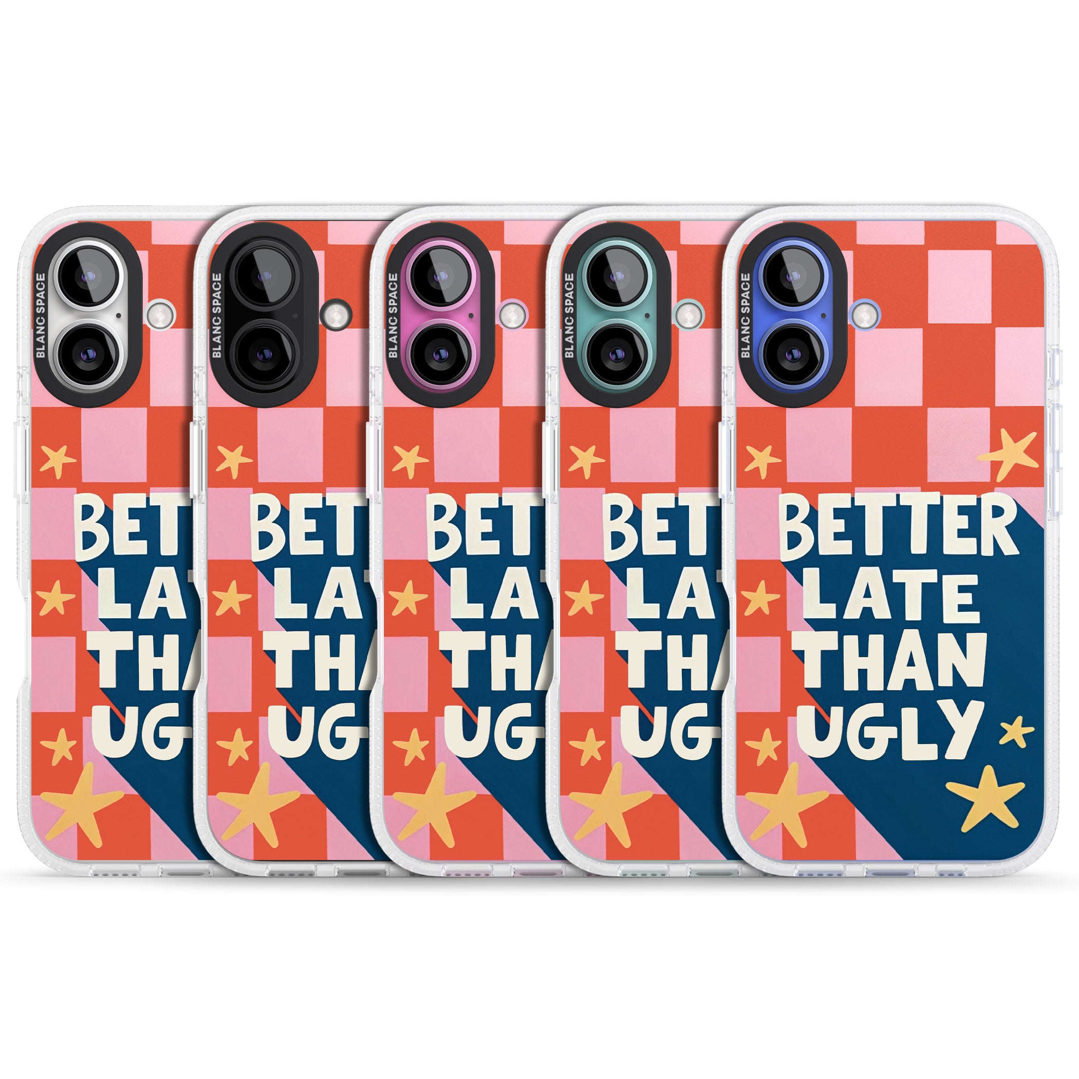 Better Late Than Ugly iPhone 16 / 16 Plus Clear Case Impact Air - Blanc Space