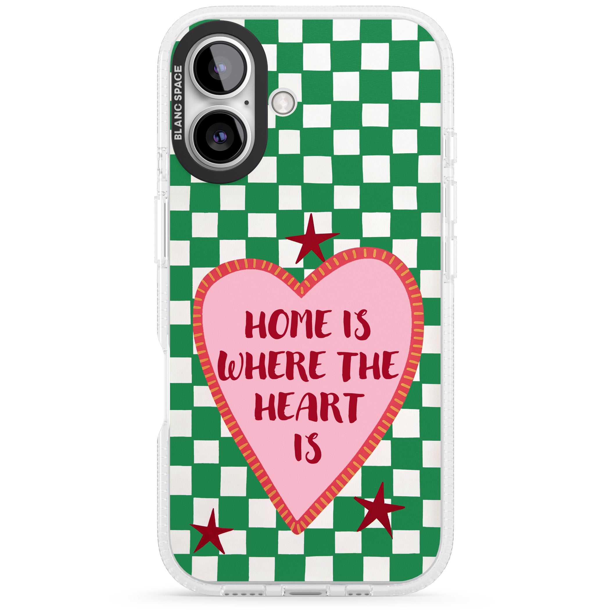 Home Is Where The Heart Is iPhone 16 / 16 Plus Clear Case Impact Air - Blanc Space