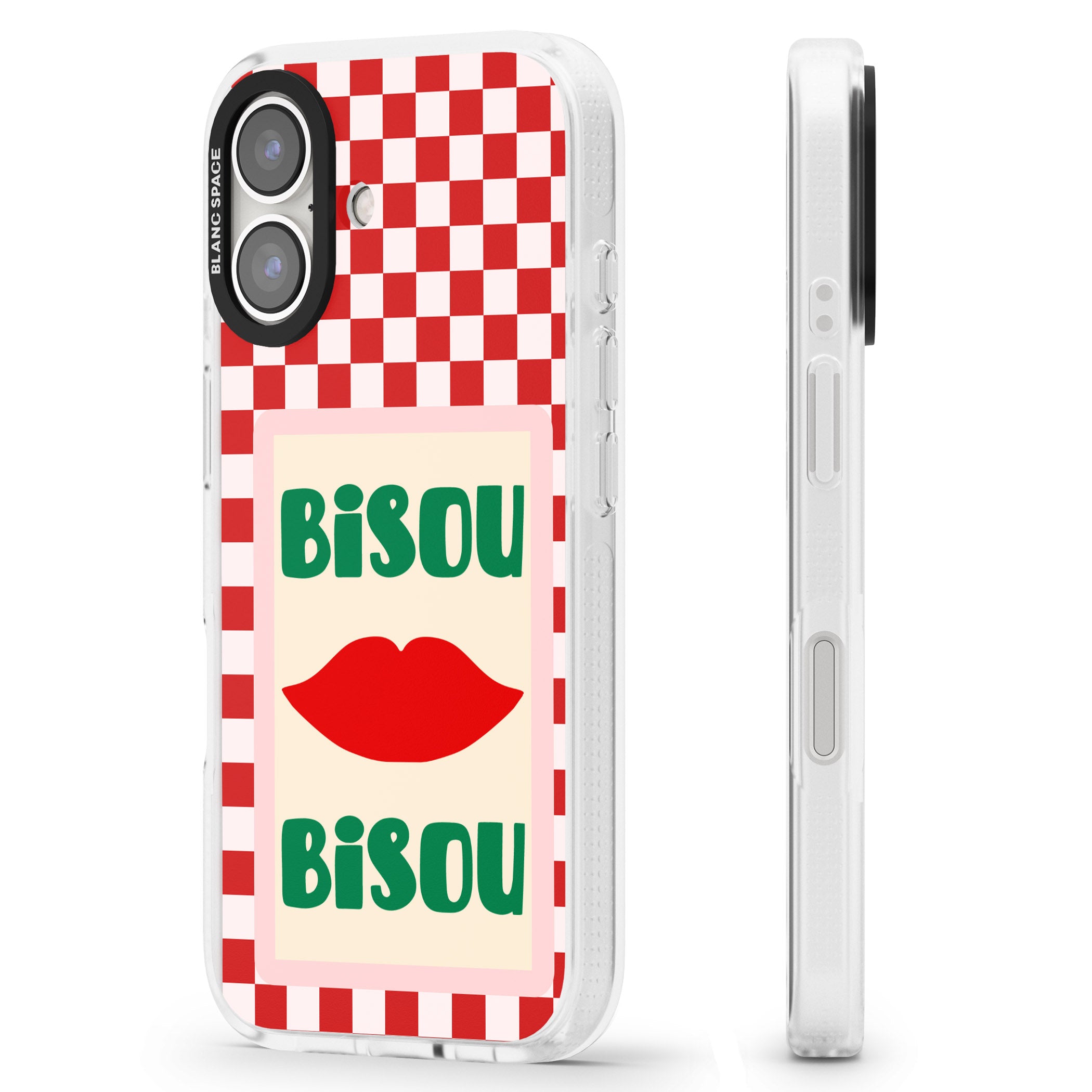 Bisou iPhone 16 / 16 Plus Clear Case Impact Air - Blanc Space