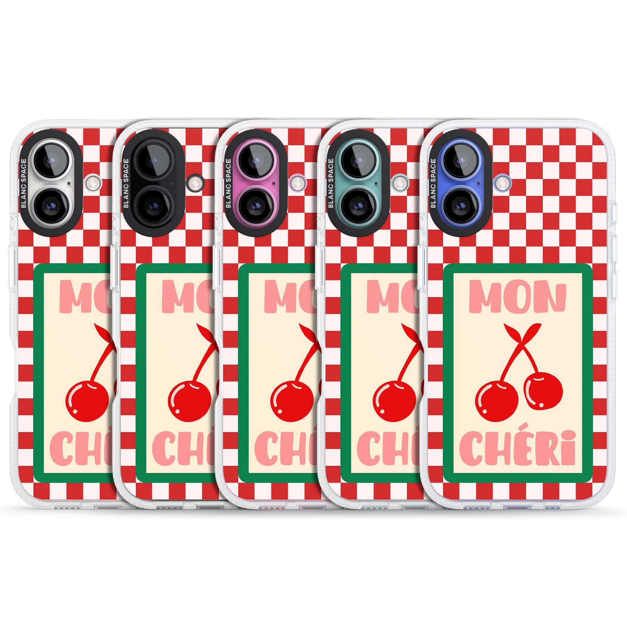 Mon Cheri iPhone 16 / 16 Plus Clear Case Impact Air - Blanc Space