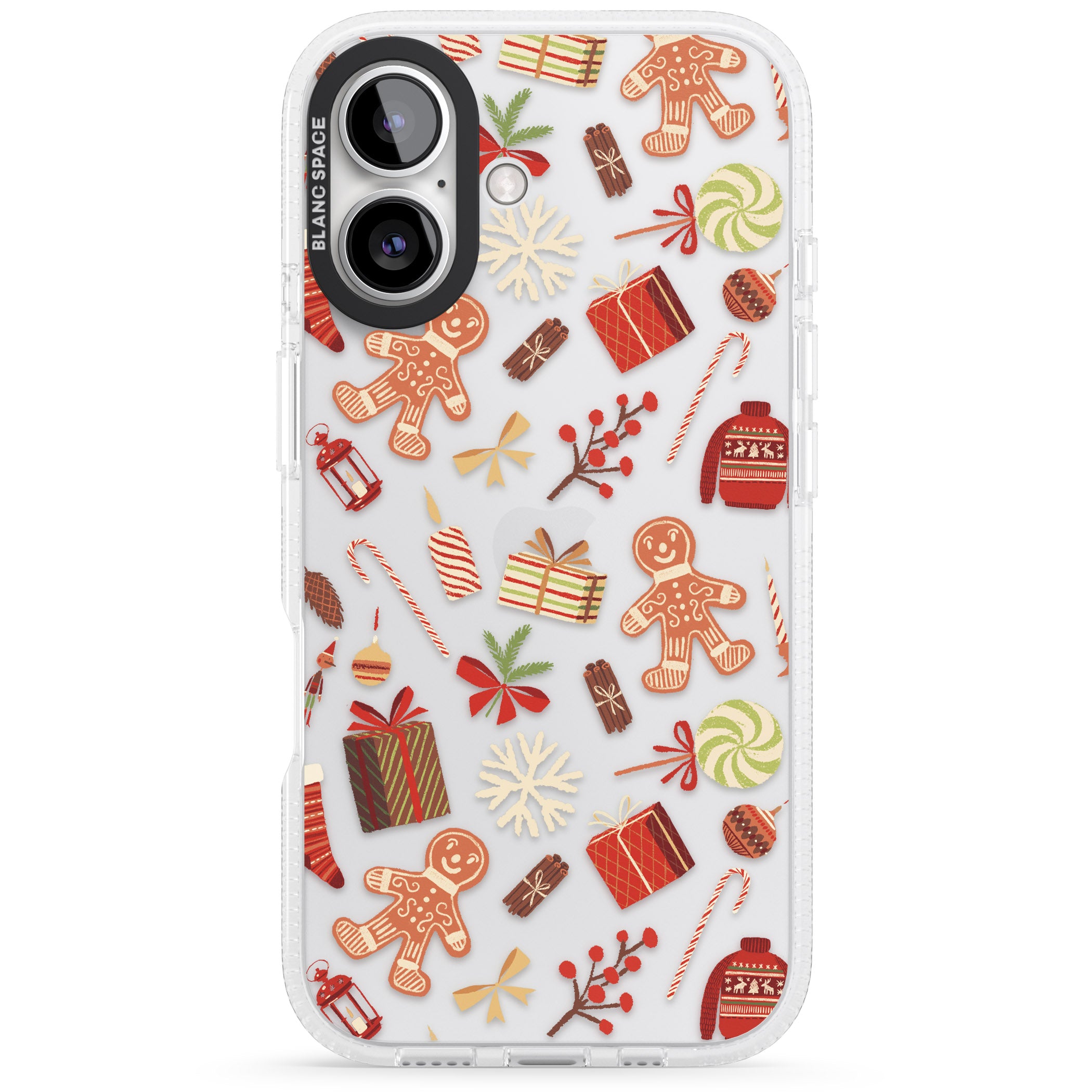 Christmas Assortments iPhone 16 / 16 Plus Clear Case Impact Air - Blanc Space