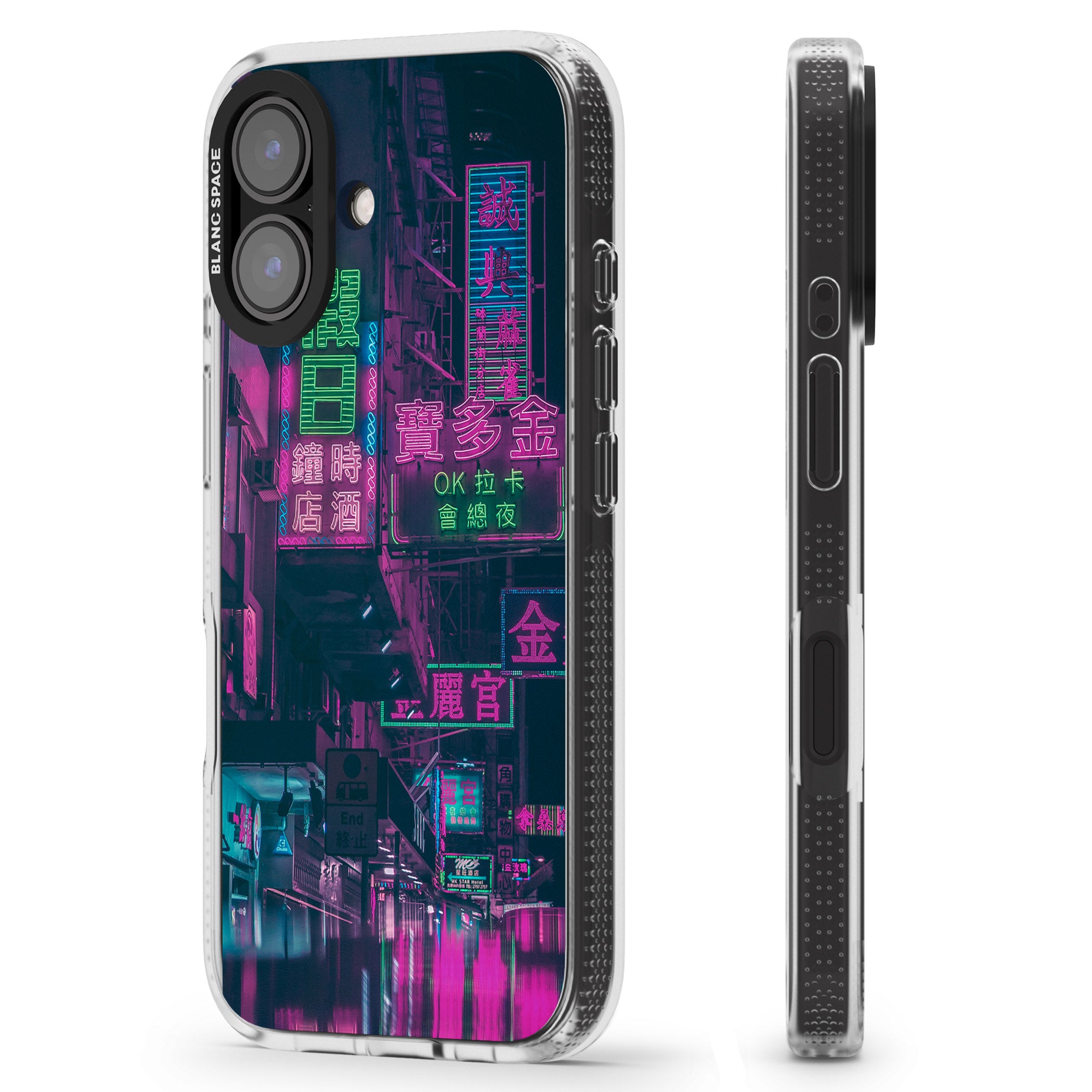 Rainy Reflections - Neon Cities Photographs iPhone 16 / 16 Plus Clear Case Impact Air - Blanc Space
