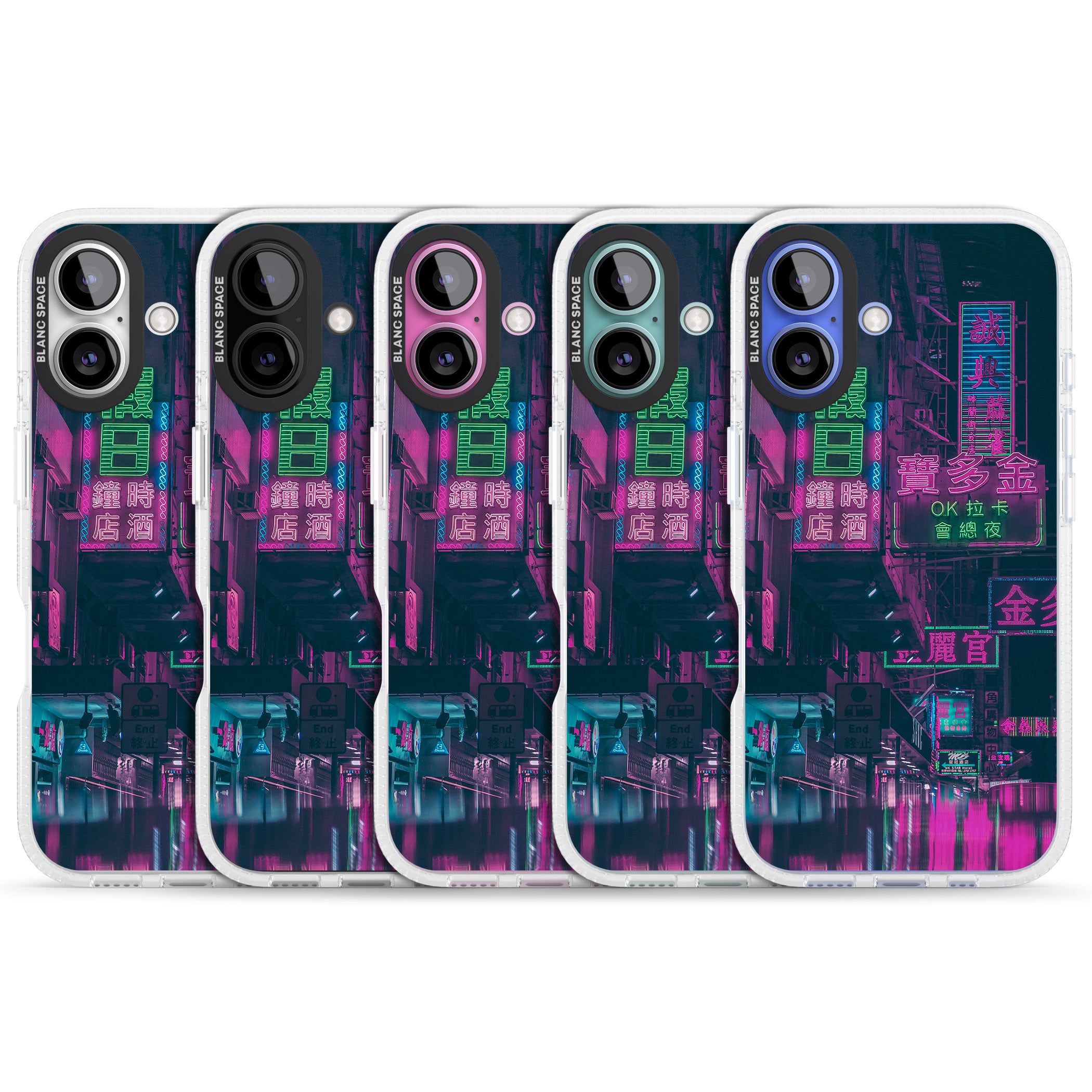 Rainy Reflections - Neon Cities Photographs iPhone 16 / 16 Plus Clear Case Impact Air - Blanc Space