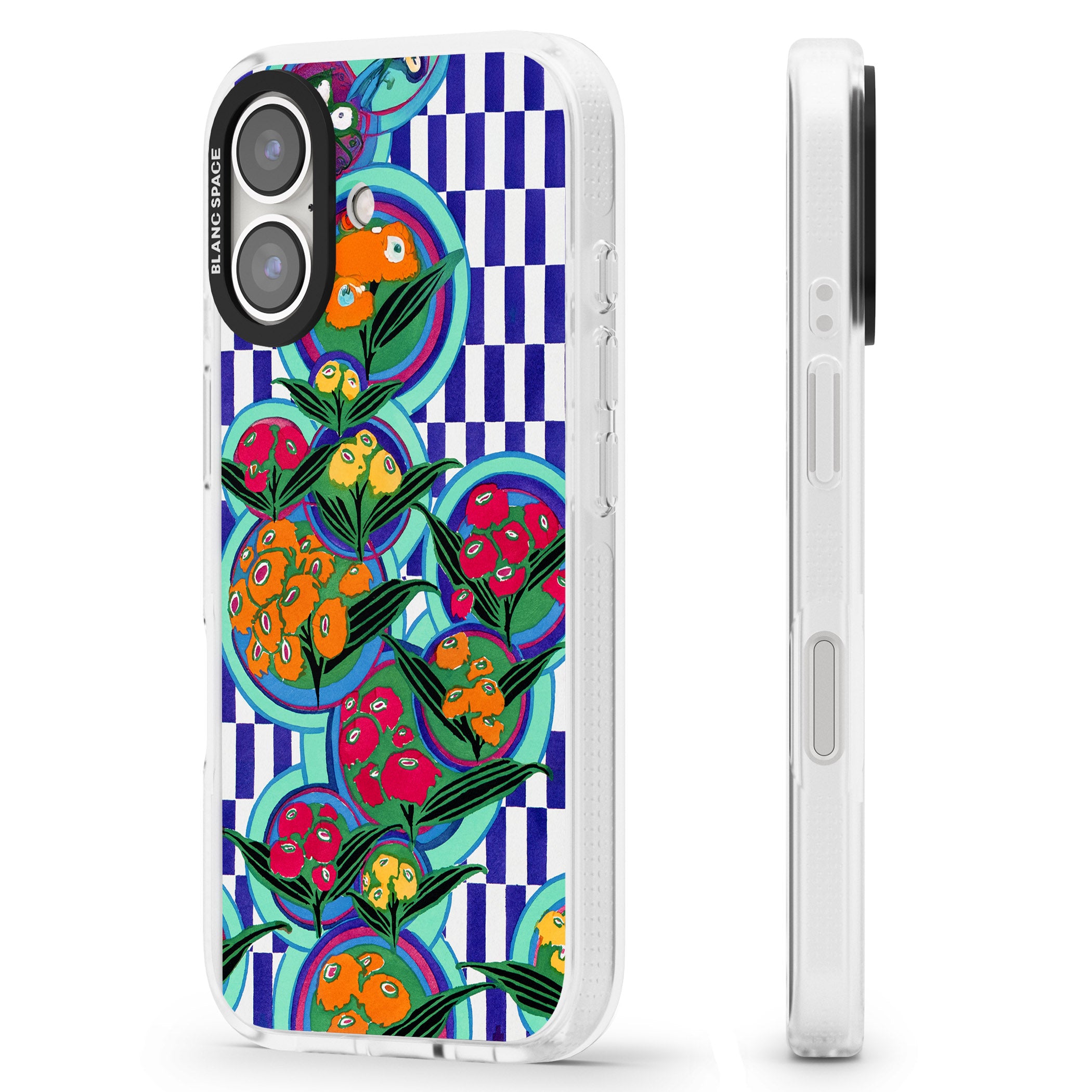 Vintage Fruit Plates iPhone 16 / 16 Plus Clear Case Impact Air - Blanc Space