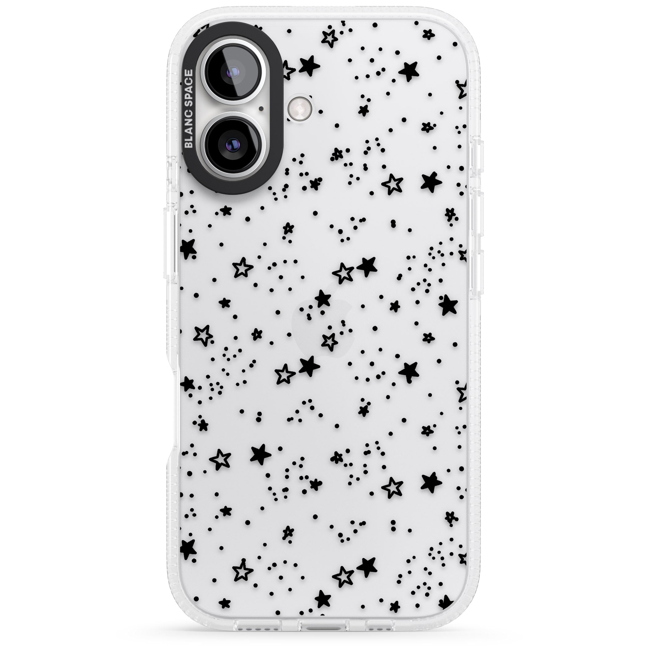 Mixed Stars iPhone 16 / 16 Plus Clear Case Impact Air - Blanc Space