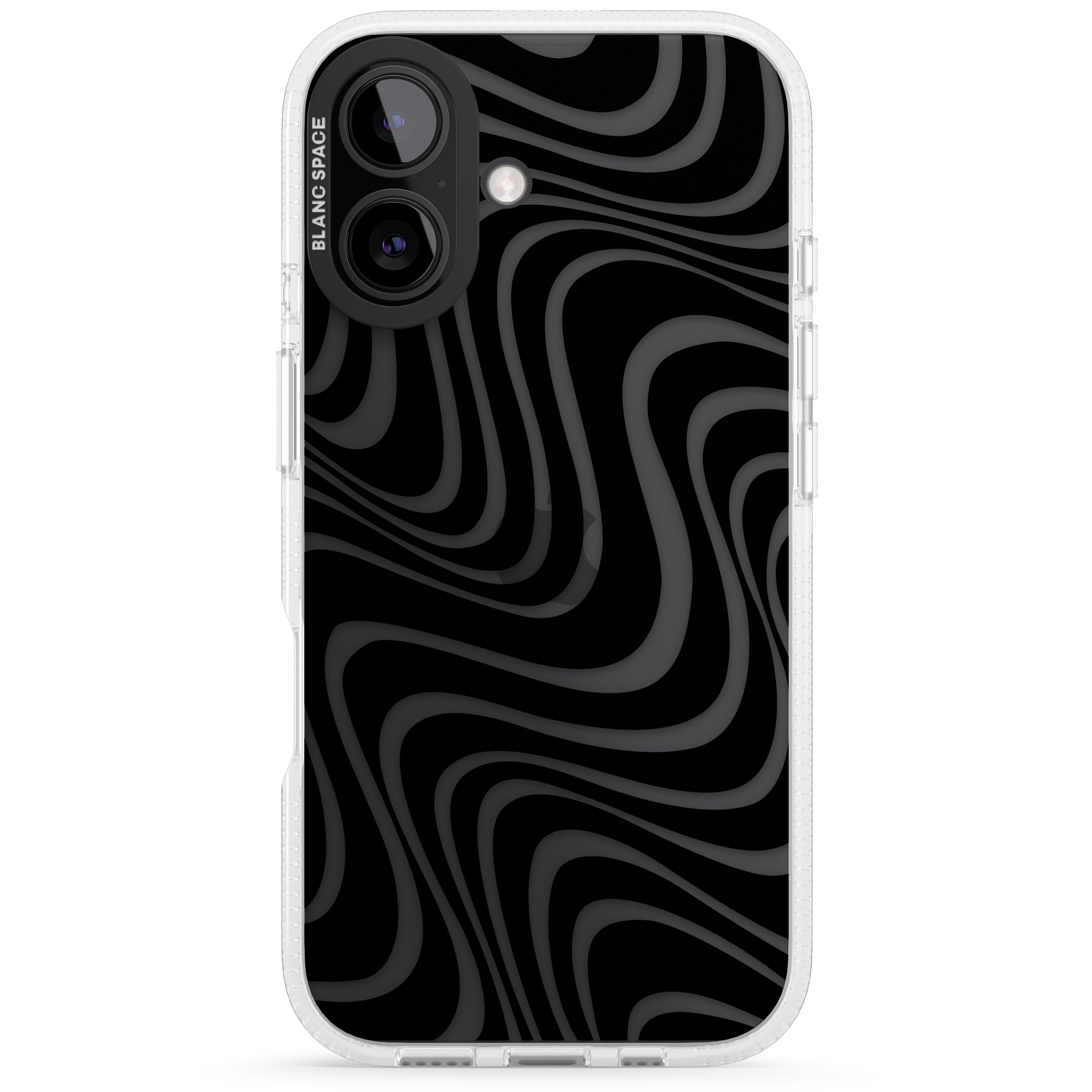 Abstract Waves iPhone 16 / 16 Plus Clear Case Impact Air - Blanc Space