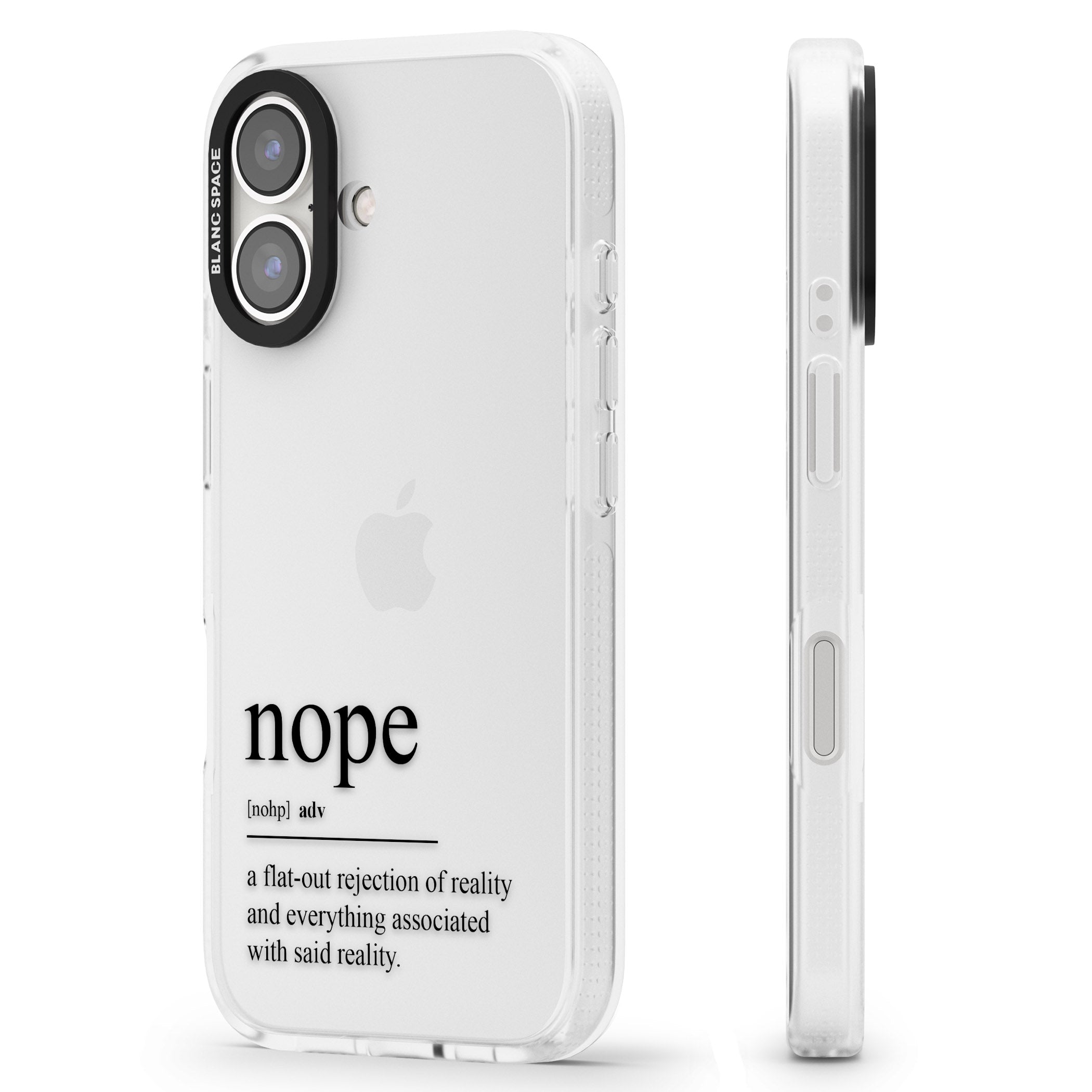 Nope iPhone 16 / 16 Plus Clear Case Impact Air - Blanc Space