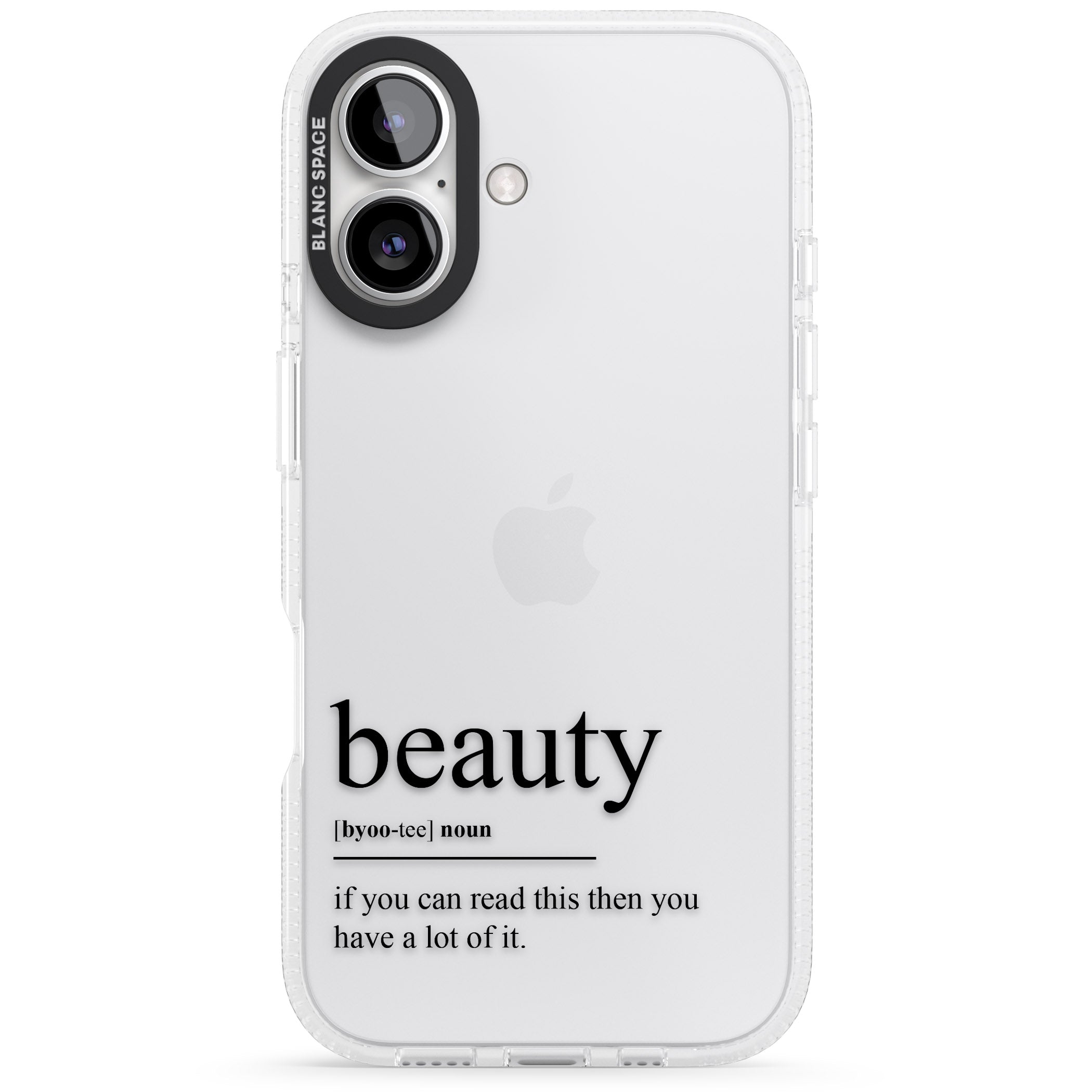 Beauty iPhone 16 / 16 Plus Clear Case Impact Air - Blanc Space
