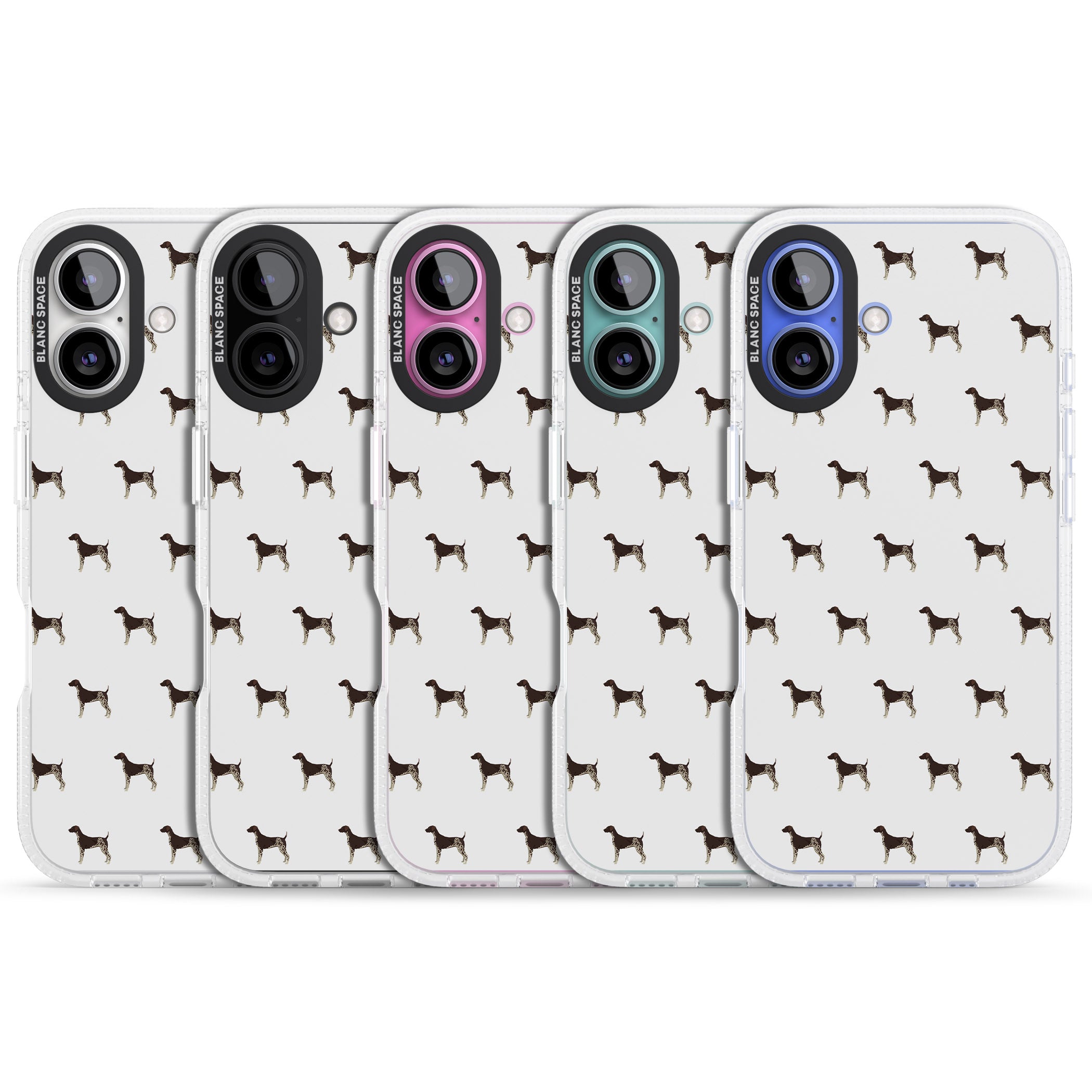 German Shorthaired Pointer Dog Pattern iPhone 16 / 16 Plus Clear Case Impact Air - Blanc Space