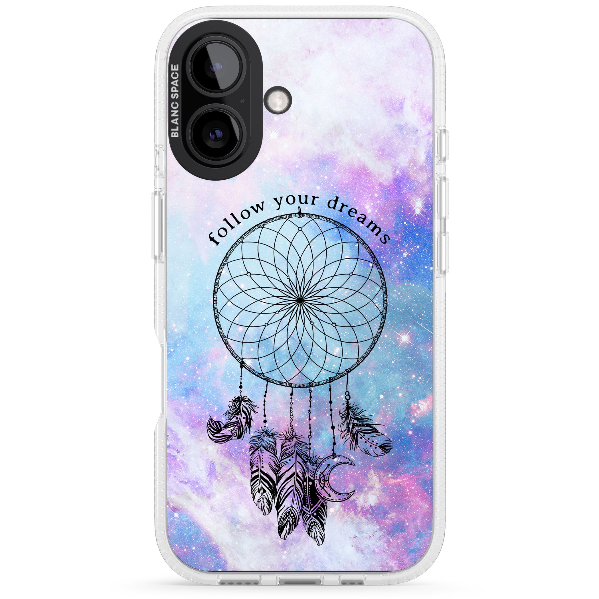 Simple Galaxy Pattern Dreamcatcher iPhone 16 / 16 Plus Clear Case Impact Air - Blanc Space