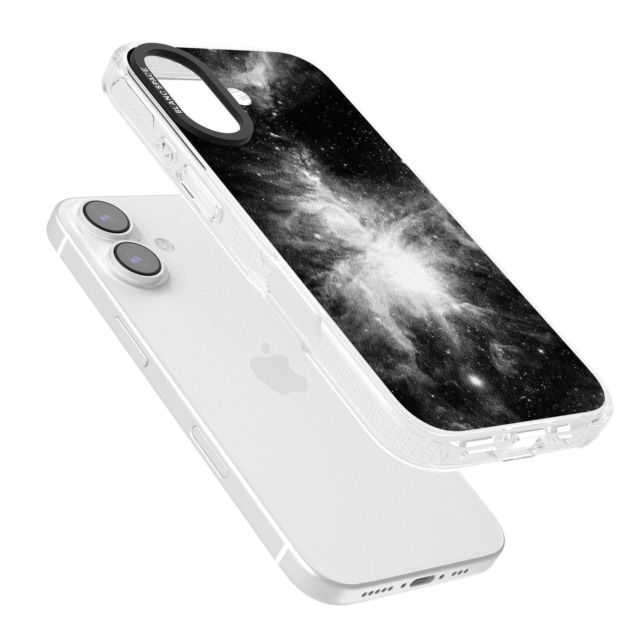 Galaxy Stripe iPhone 16 / 16 Plus Clear Case Impact Air - Blanc Space