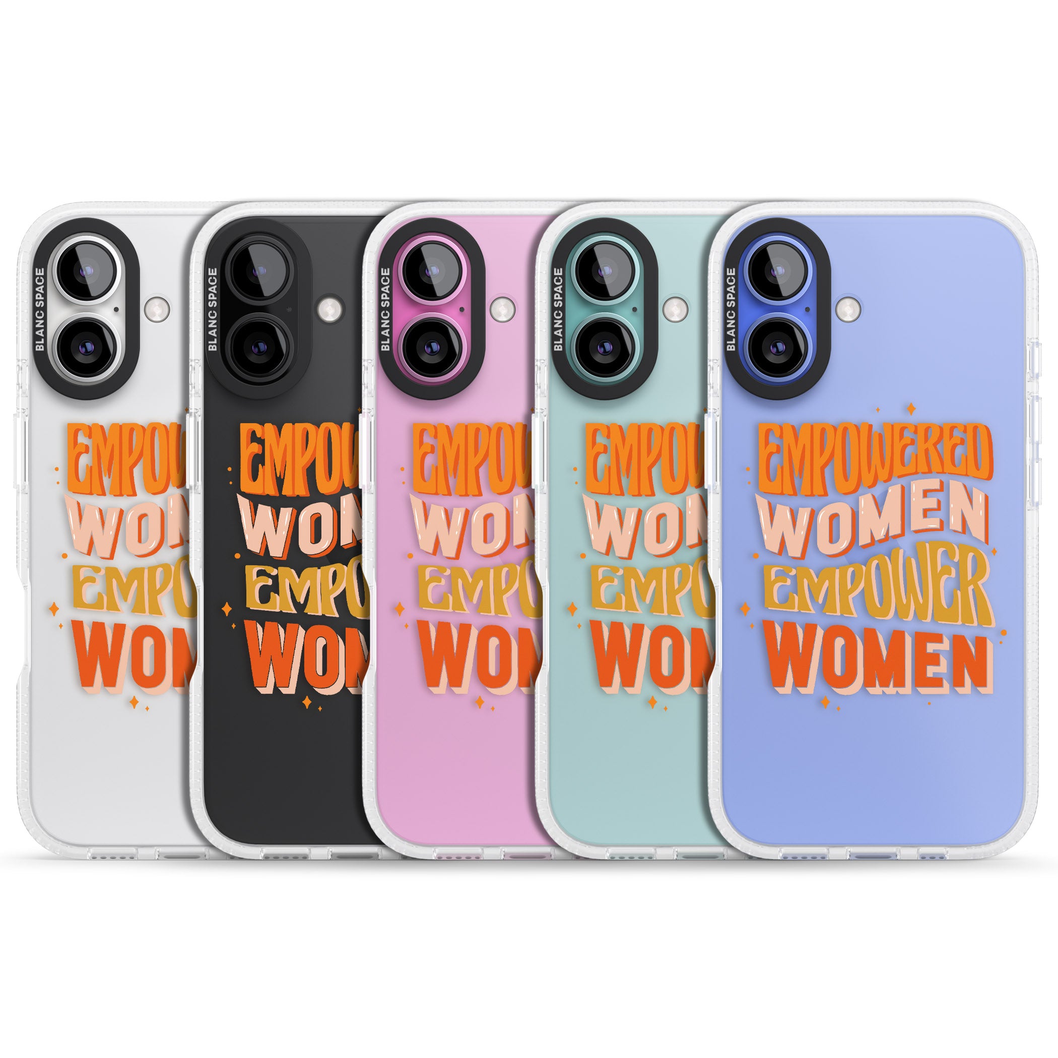 Empowered Women iPhone 16 / 16 Plus Clear Case Impact Air - Blanc Space