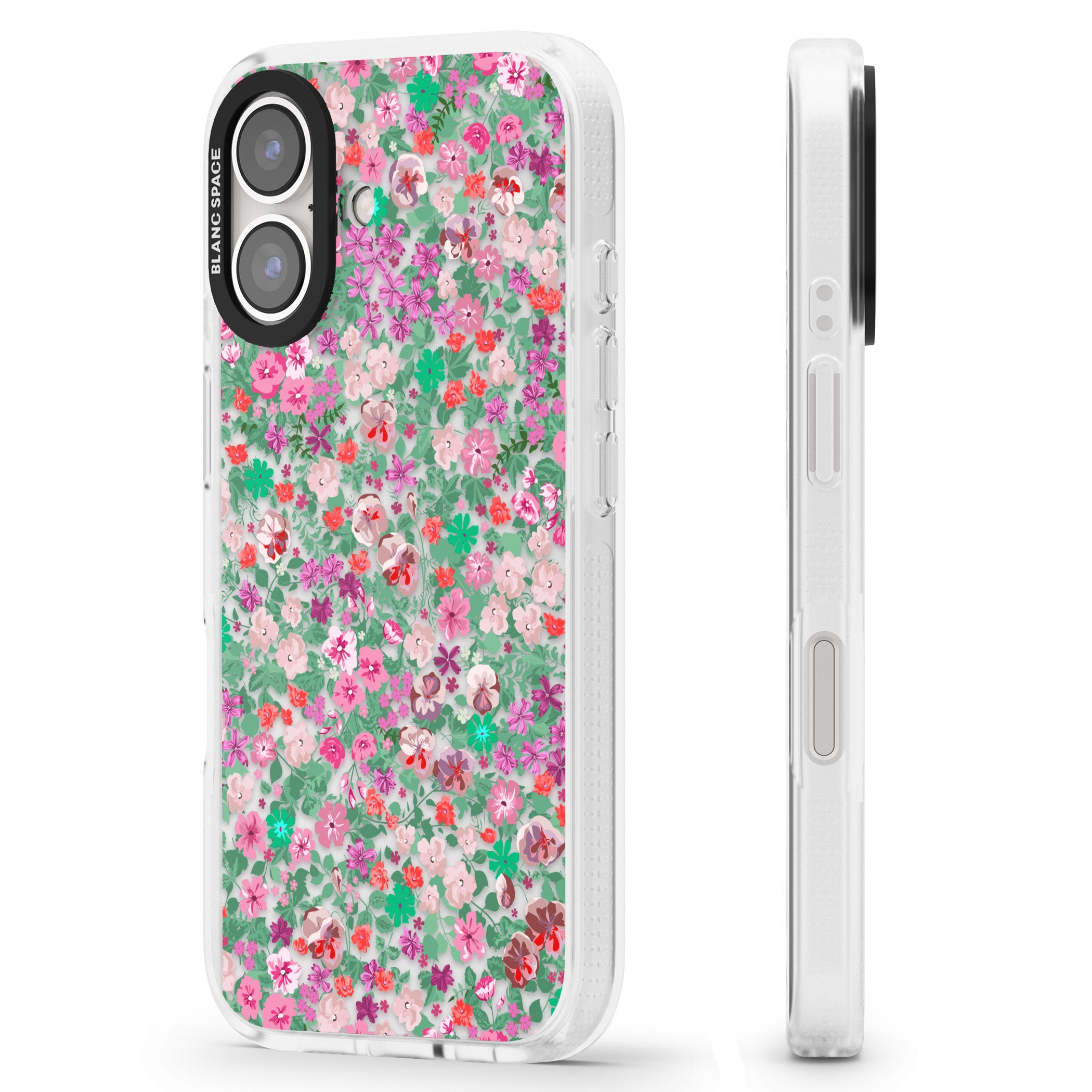Florentine Meadow iPhone 16 / 16 Plus Clear Case Impact Air - Blanc Space