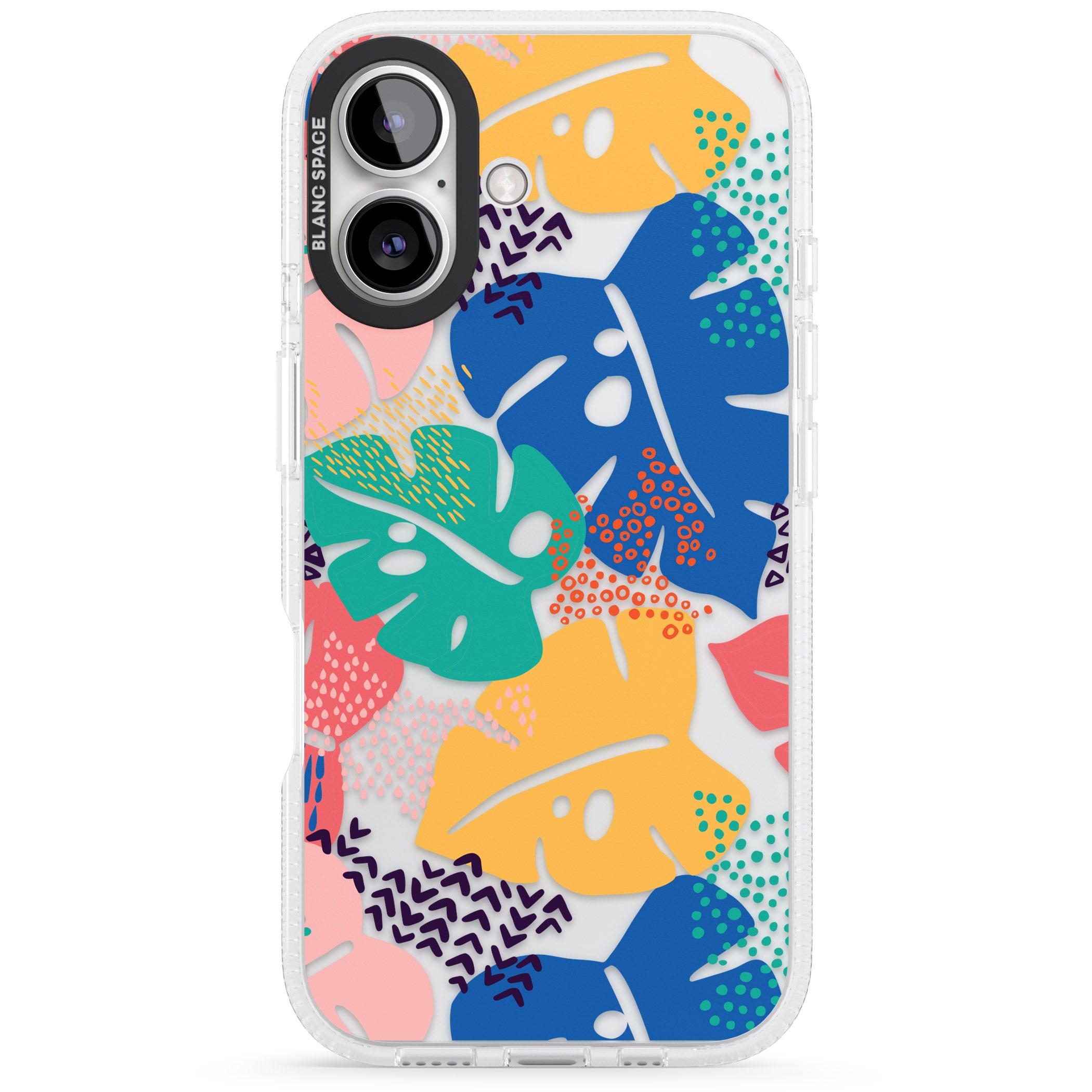VIbrant Leaves iPhone 16 / 16 Plus Clear Case Impact Air - Blanc Space