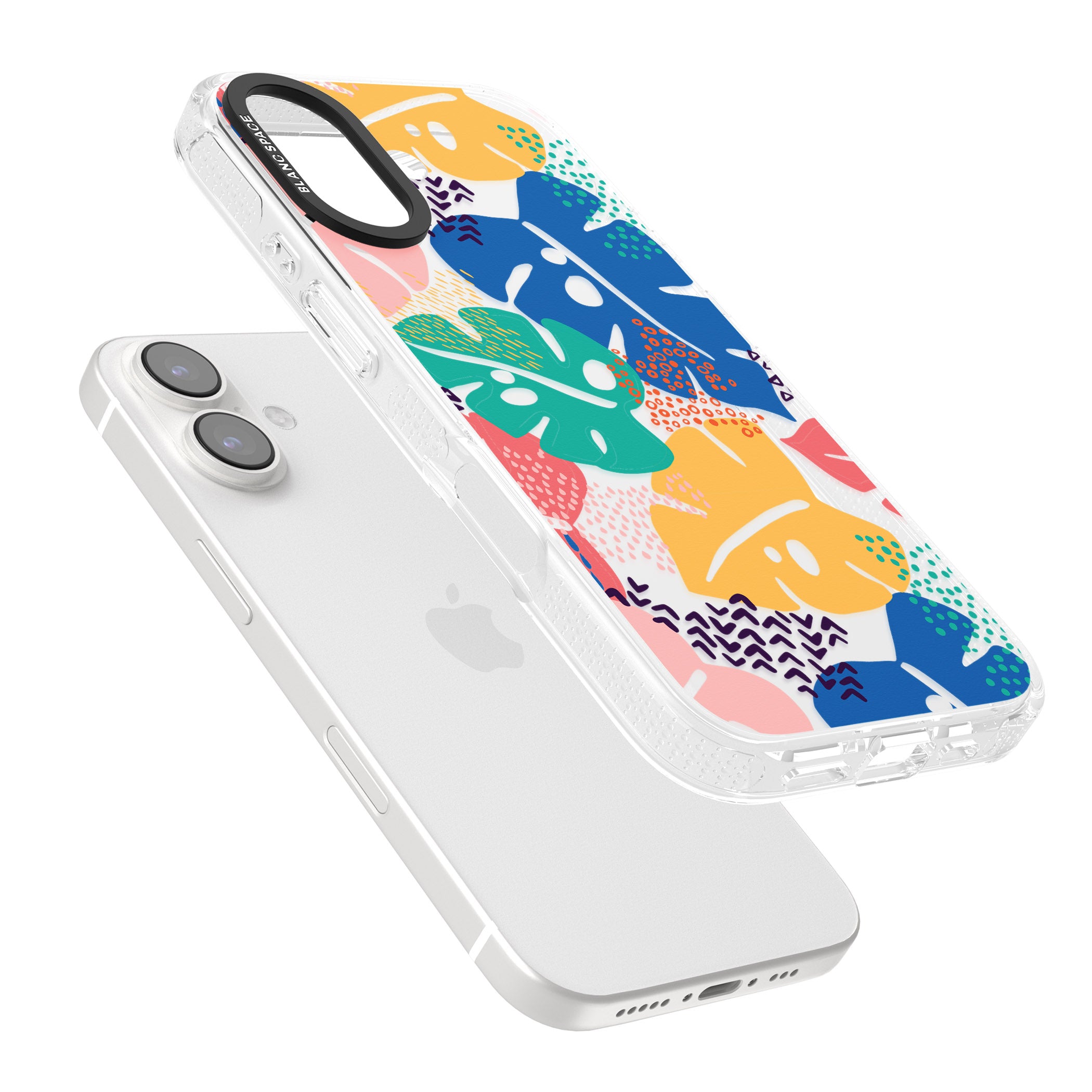 VIbrant Leaves iPhone 16 / 16 Plus Clear Case Impact Air - Blanc Space