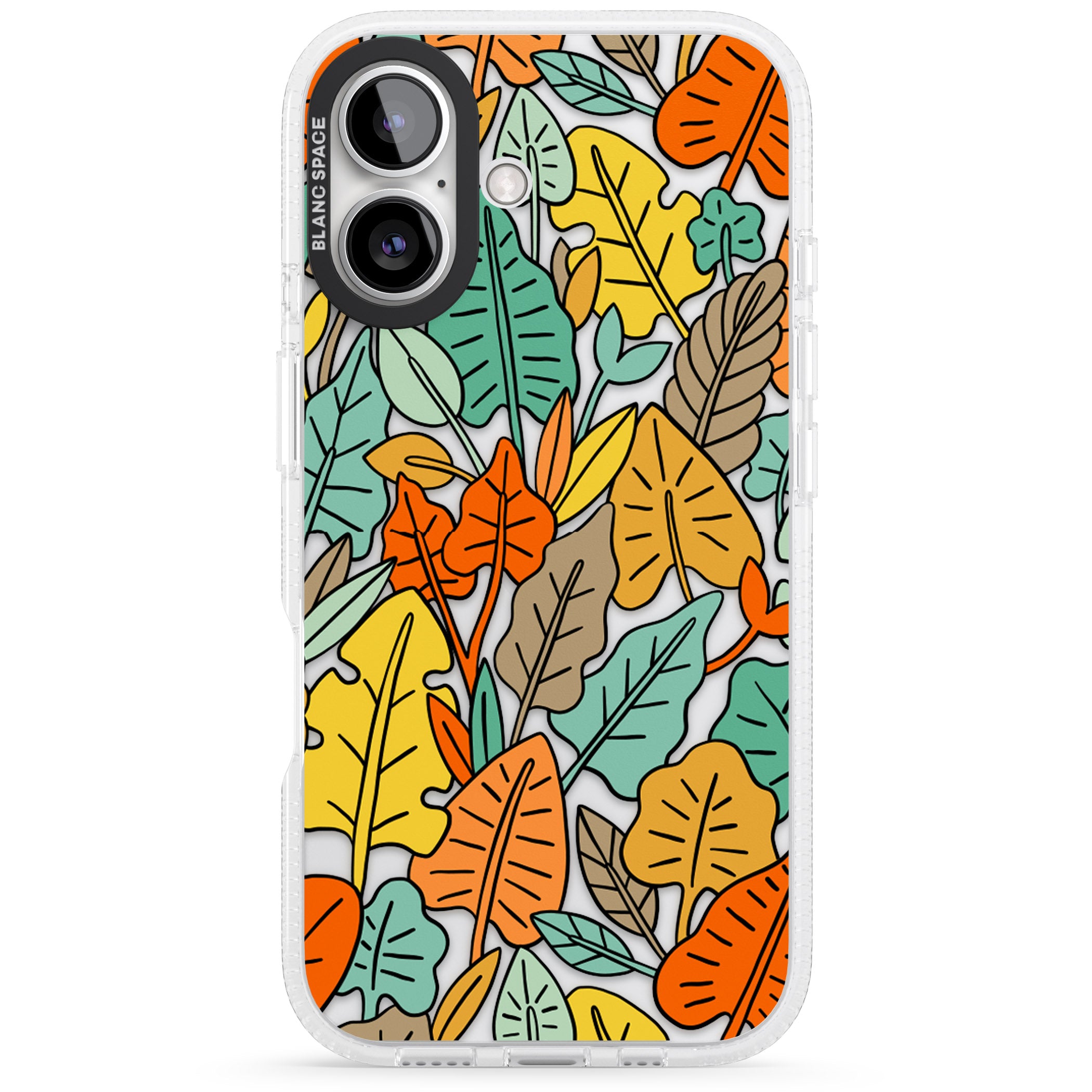 Pastel Toned Autumn Leaves iPhone 16 / 16 Plus Clear Case Impact Air - Blanc Space