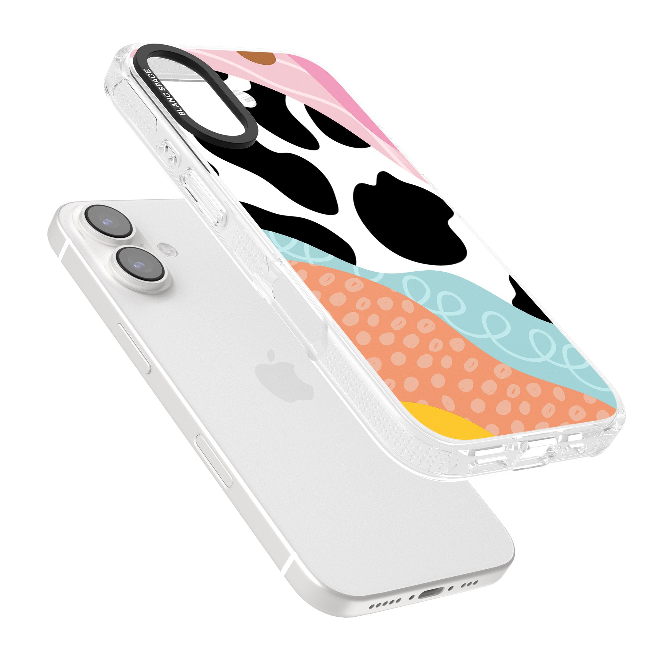 Abstract Elegance iPhone 16 / 16 Plus Clear Case Impact Air - Blanc Space