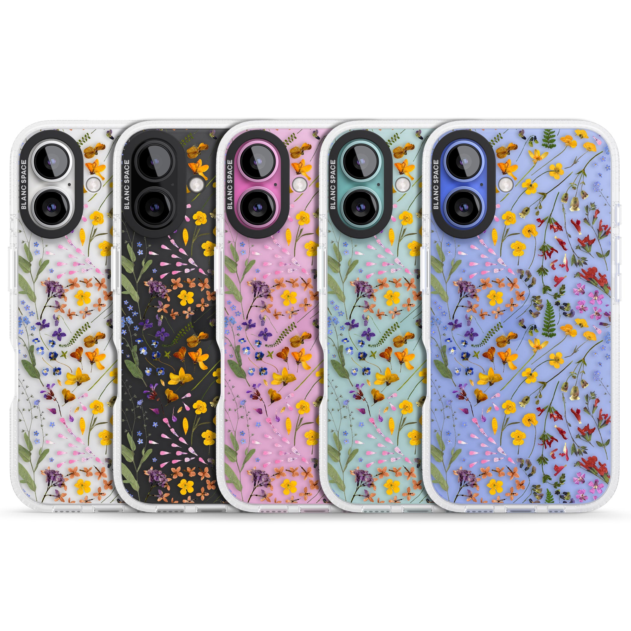 Wildflower iPhone 16 / 16 Plus Clear Case Impact Air - Blanc Space