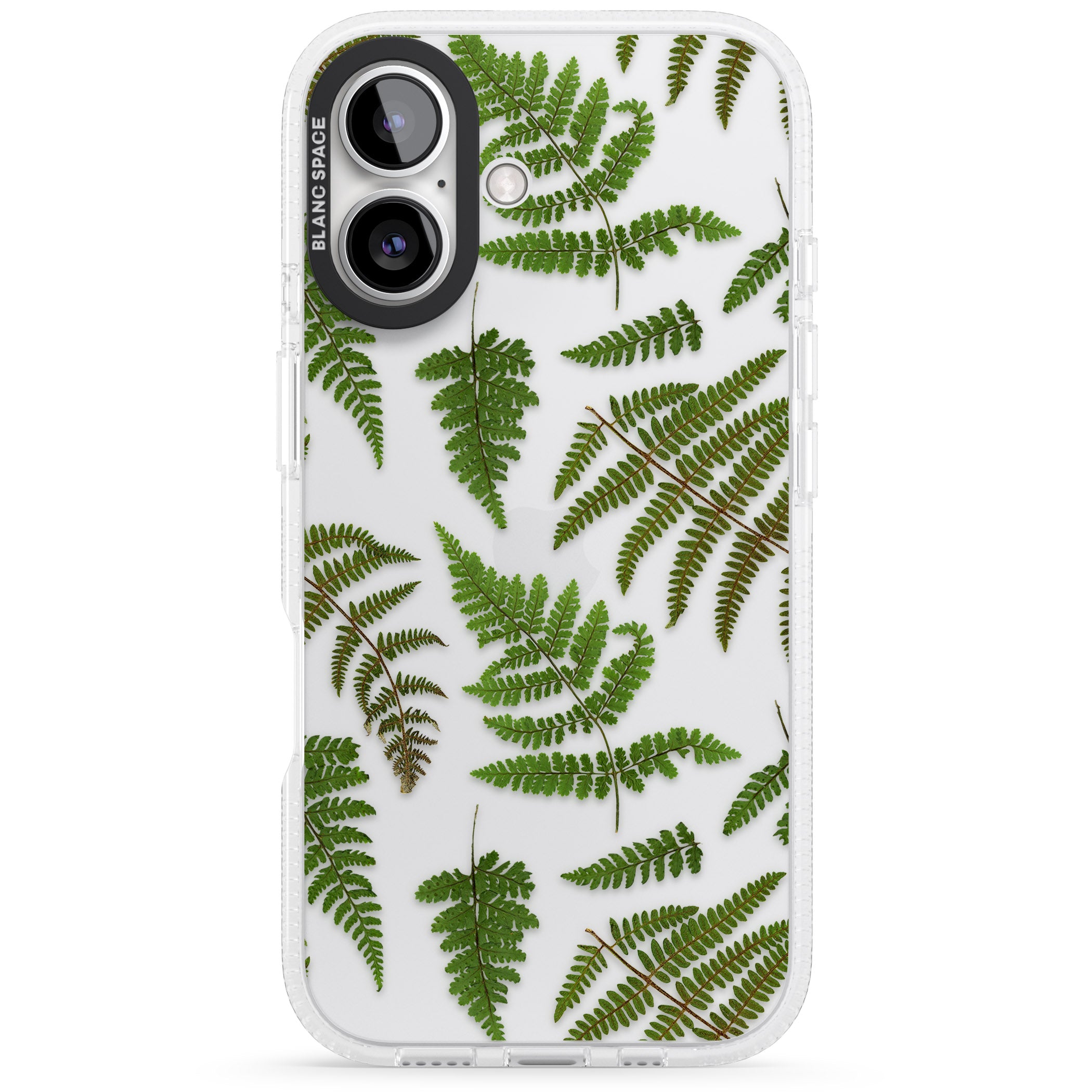 Leafy Ferns iPhone 16 / 16 Plus Clear Case Impact Air - Blanc Space