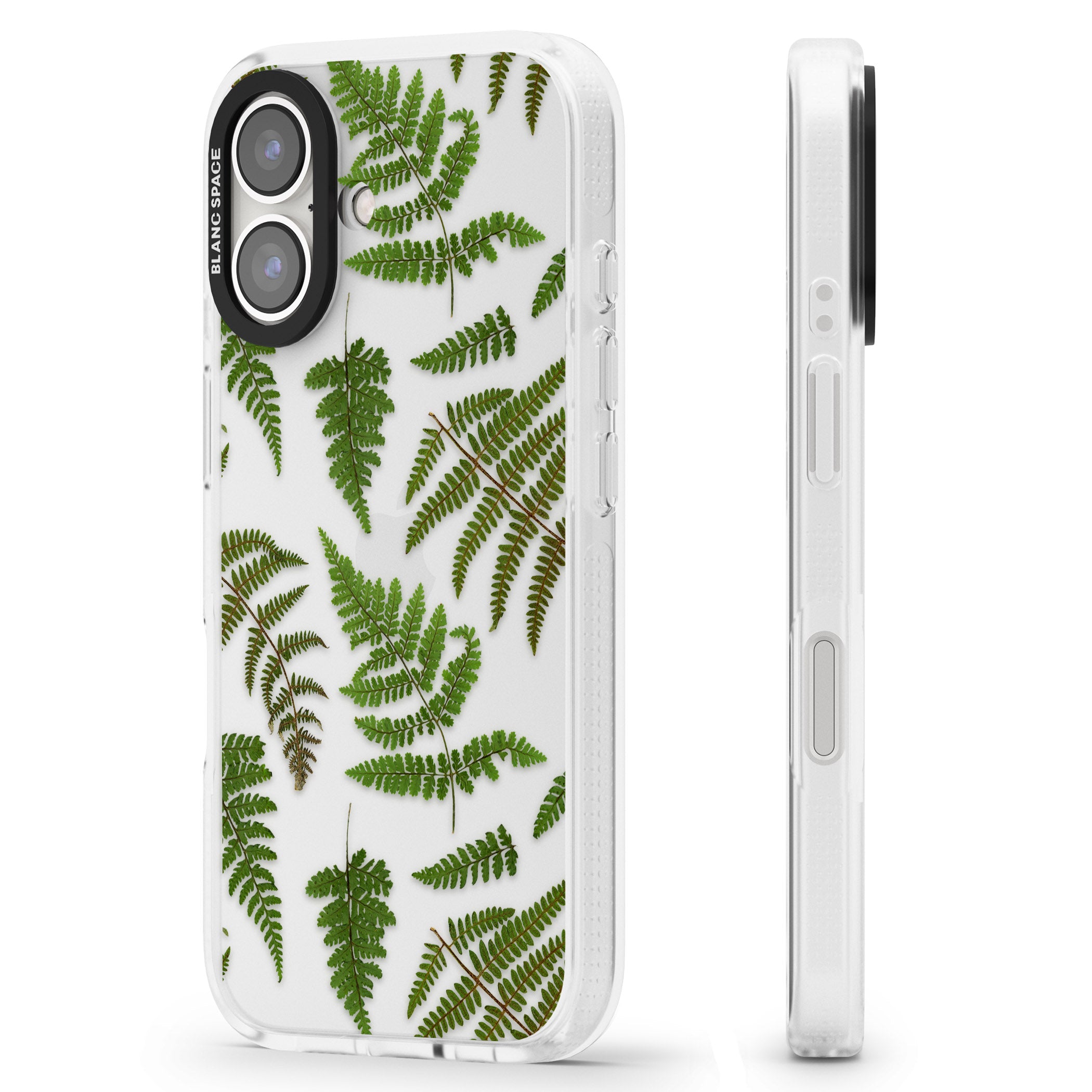 Leafy Ferns iPhone 16 / 16 Plus Clear Case Impact Air - Blanc Space